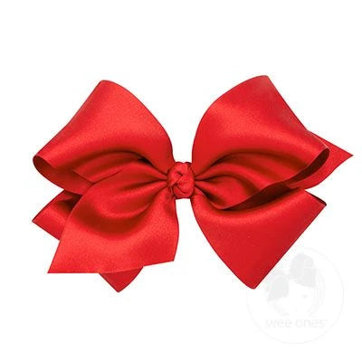 King French Satin Girls Hair Bow