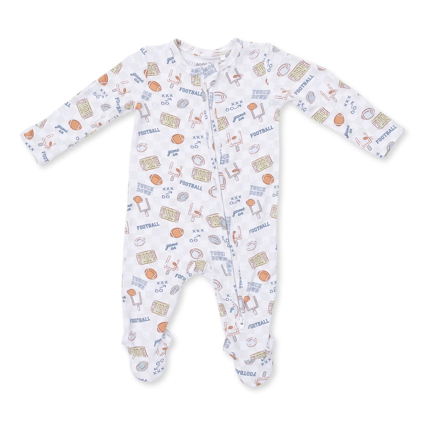 2 Way Zipper Footie- Football Check