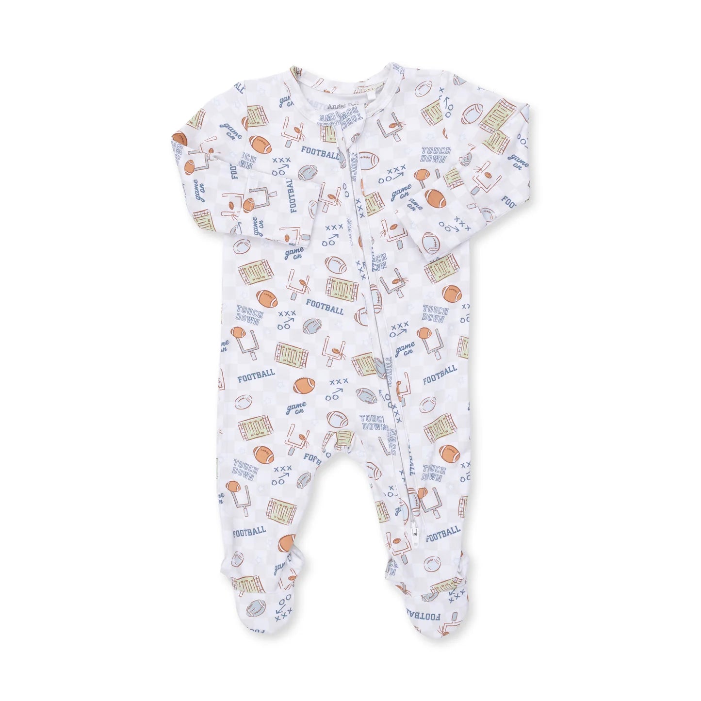 2 Way Zipper Footie- Football Check