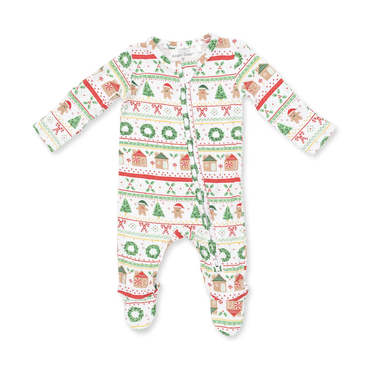 Gingerbread Fair Isle Uni 2 Way Zipper Footie