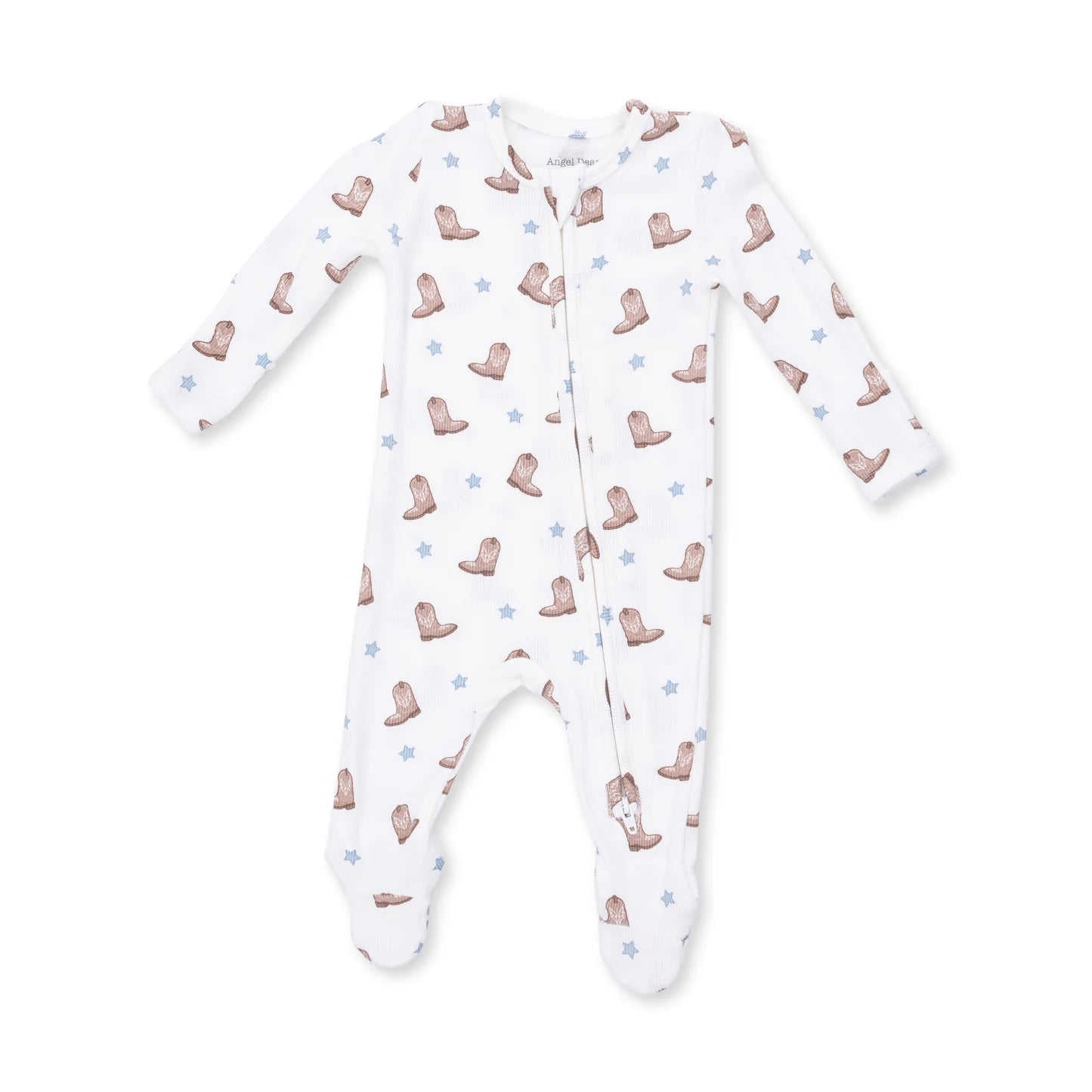 2 Way Zipper Footie- Mini Cowboy Boots