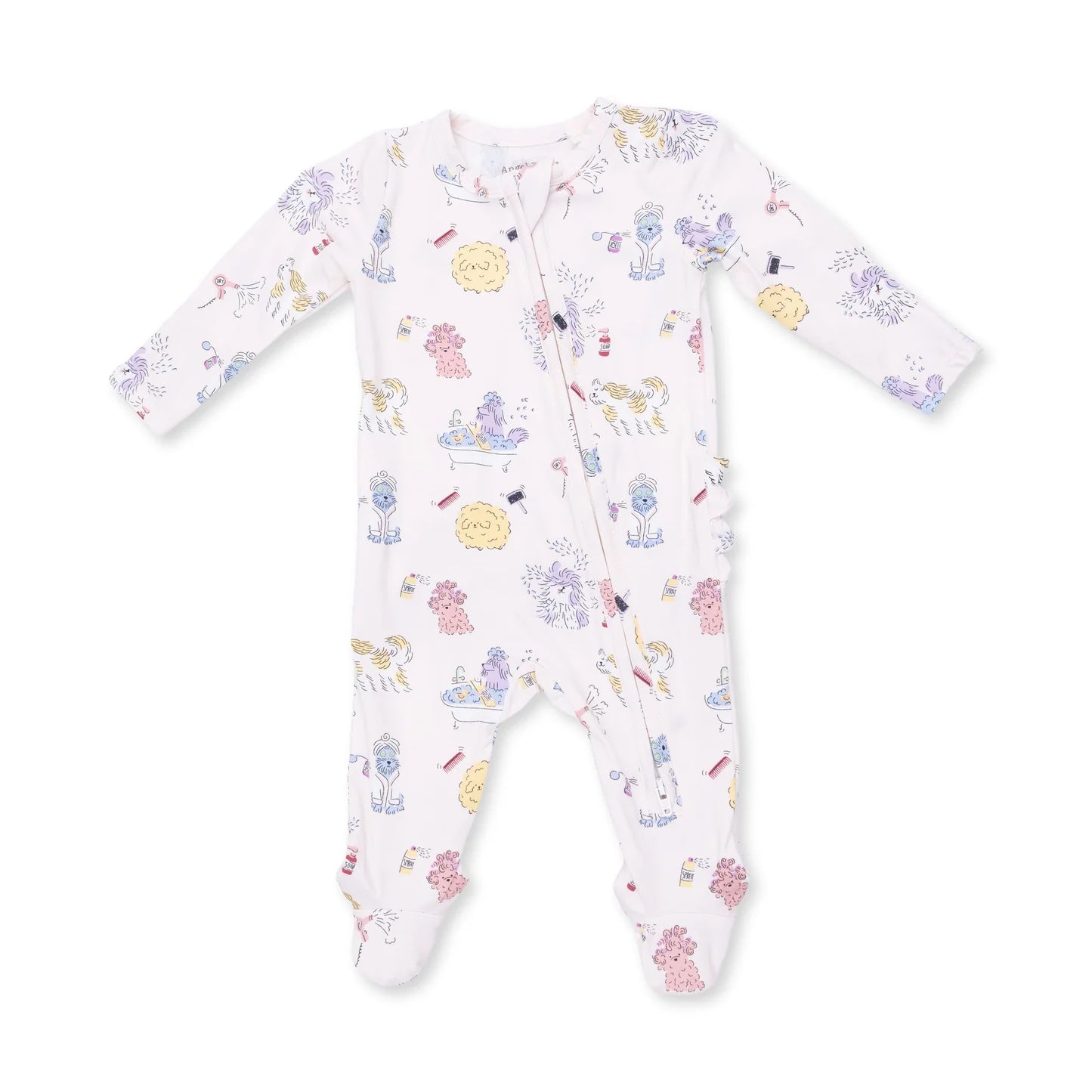 2 Way Ruffle Back Zipper Footie- Spa Dogs