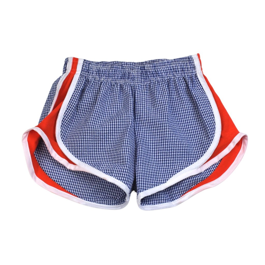 Navy Check / Red Side Shorts
