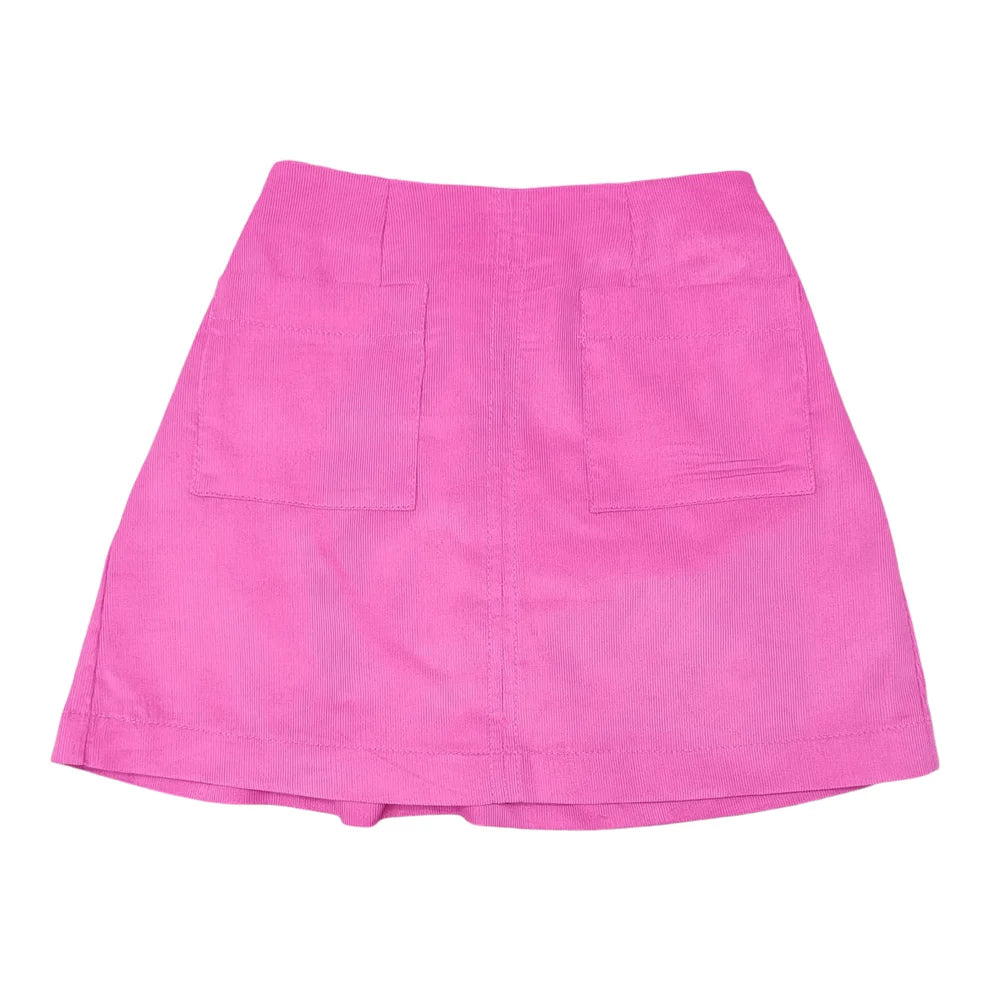 Andi Skirt - Pink Corduroy w/ Patch Front Pockets