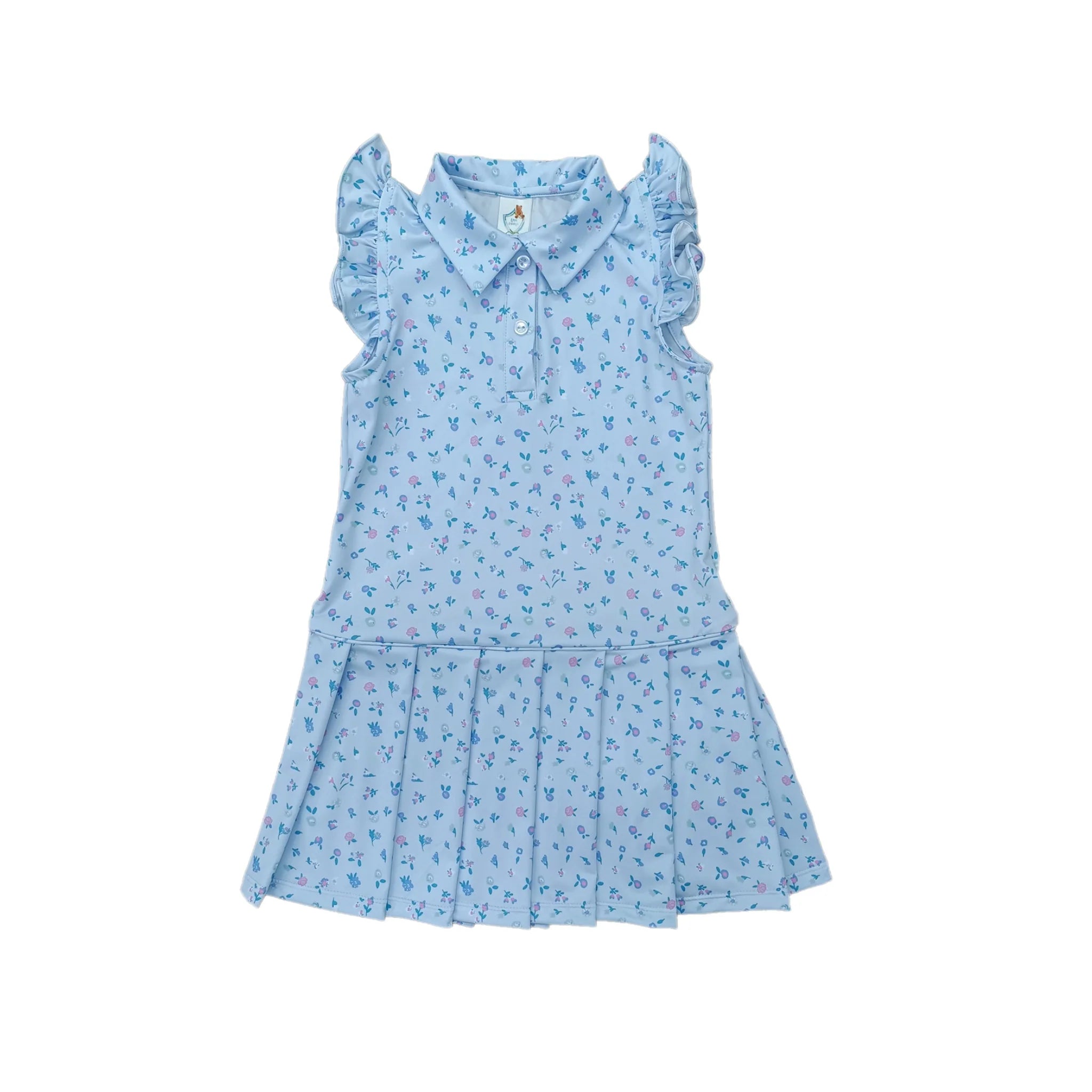 Blue Ditsy Floral Tennis Dress