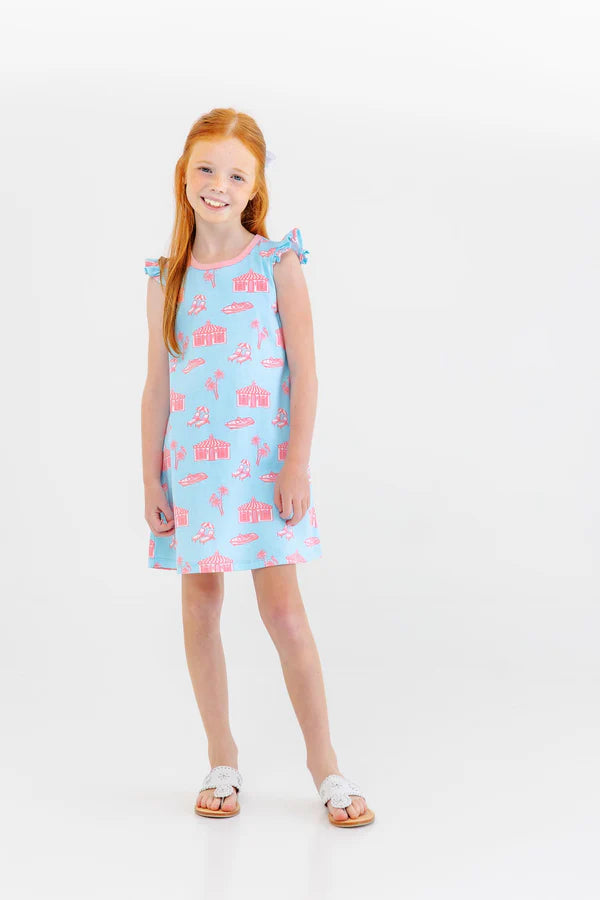 Angel Sleeve Polly Play Dress- Parrot Cay Canopy