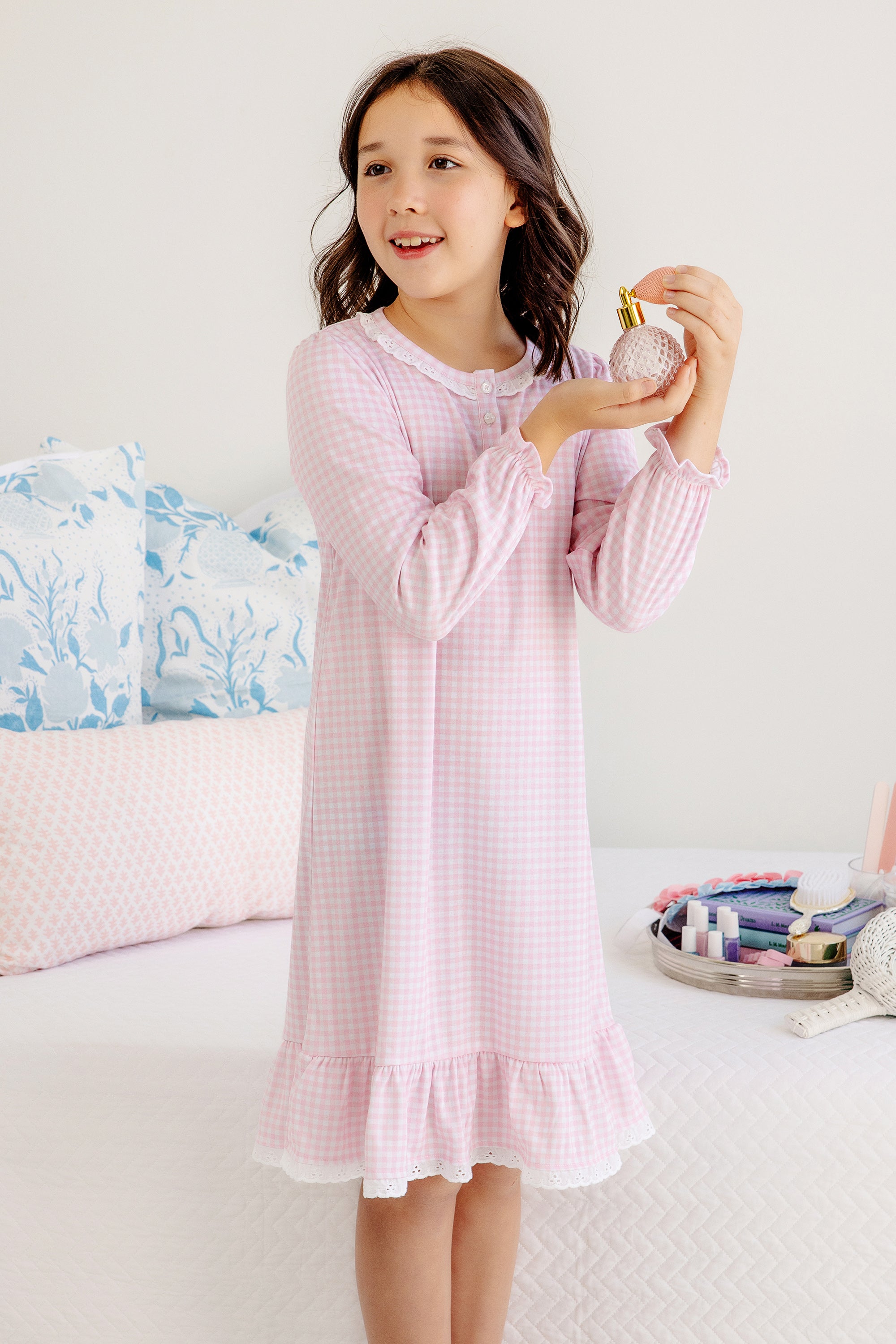 Marnie Morning Gown - Palm Beach Pink Gingham