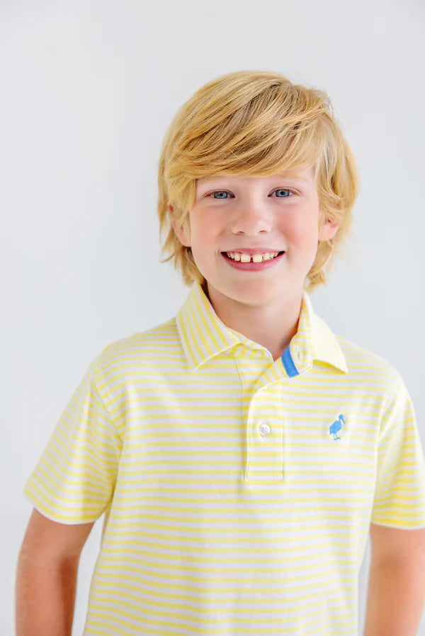 Prim & Proper Polo- Lake Worth Yellow Stripe
