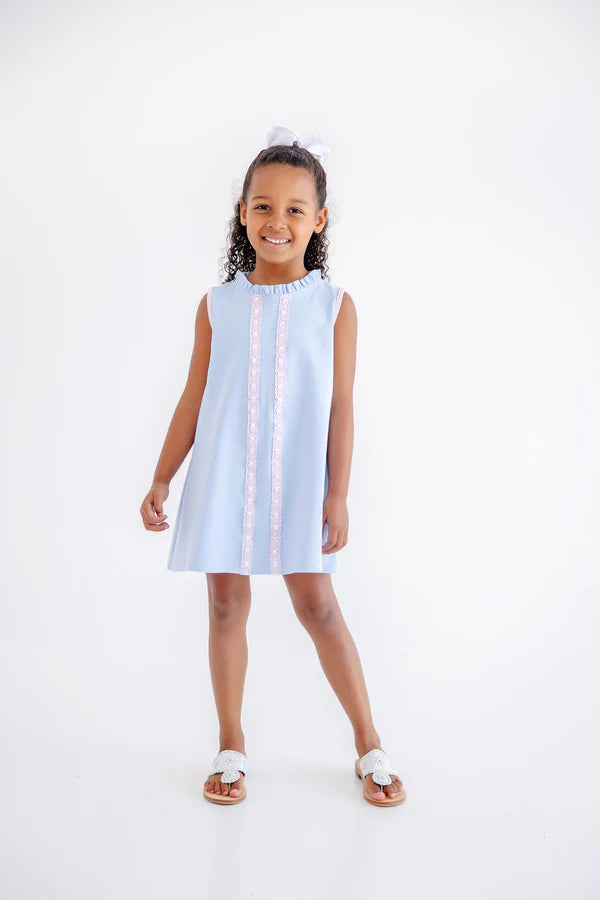 Lizzie's Luxe Leisure Dress- Beale Street Blue/ Palm Beach Pink