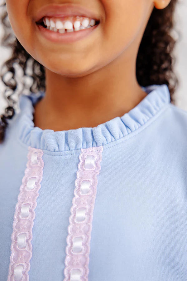 Lizzie's Luxe Leisure Dress- Beale Street Blue/ Palm Beach Pink