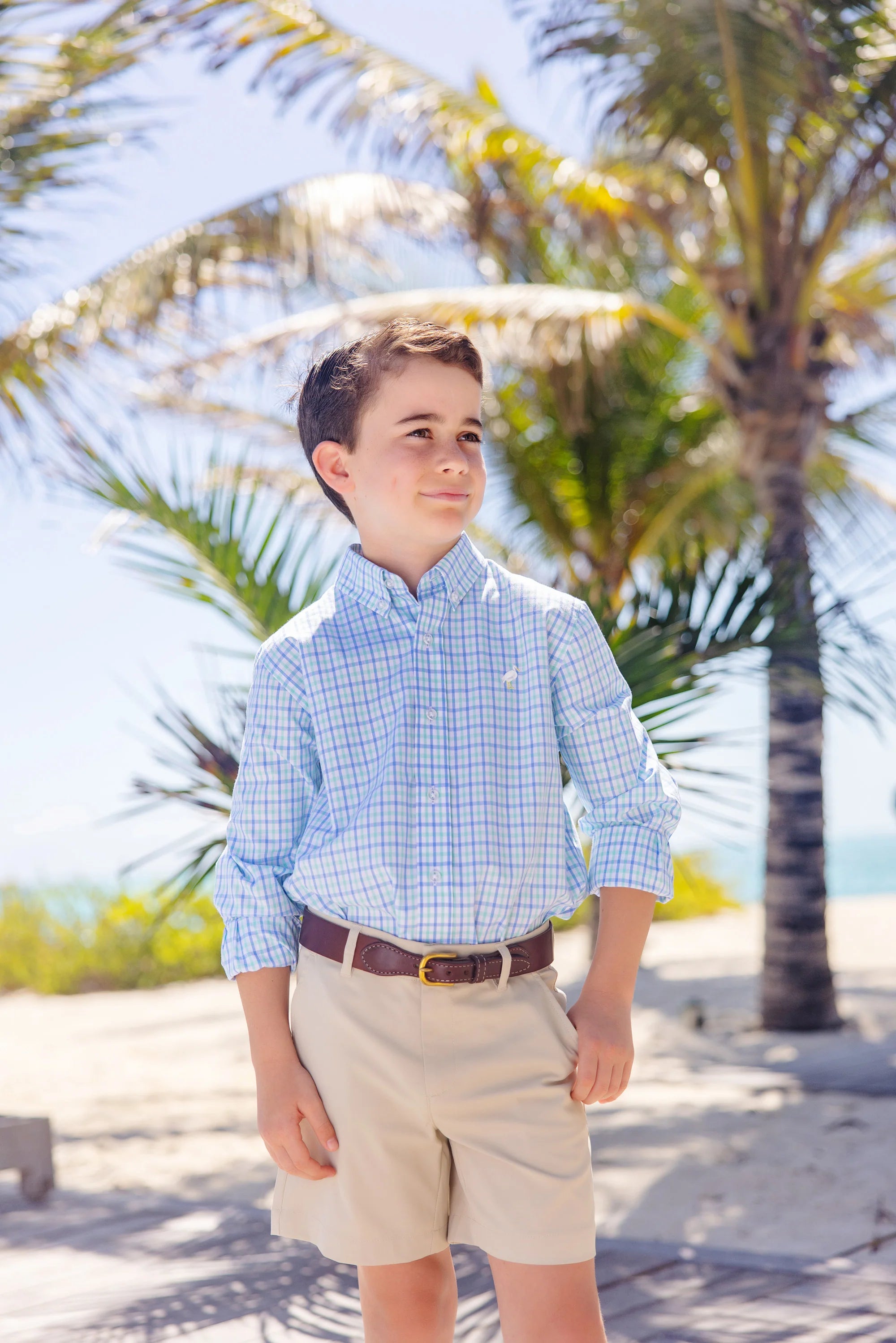 Dean's List Dress Shirt- Sunrise Blvd Blue Turks Teal Check