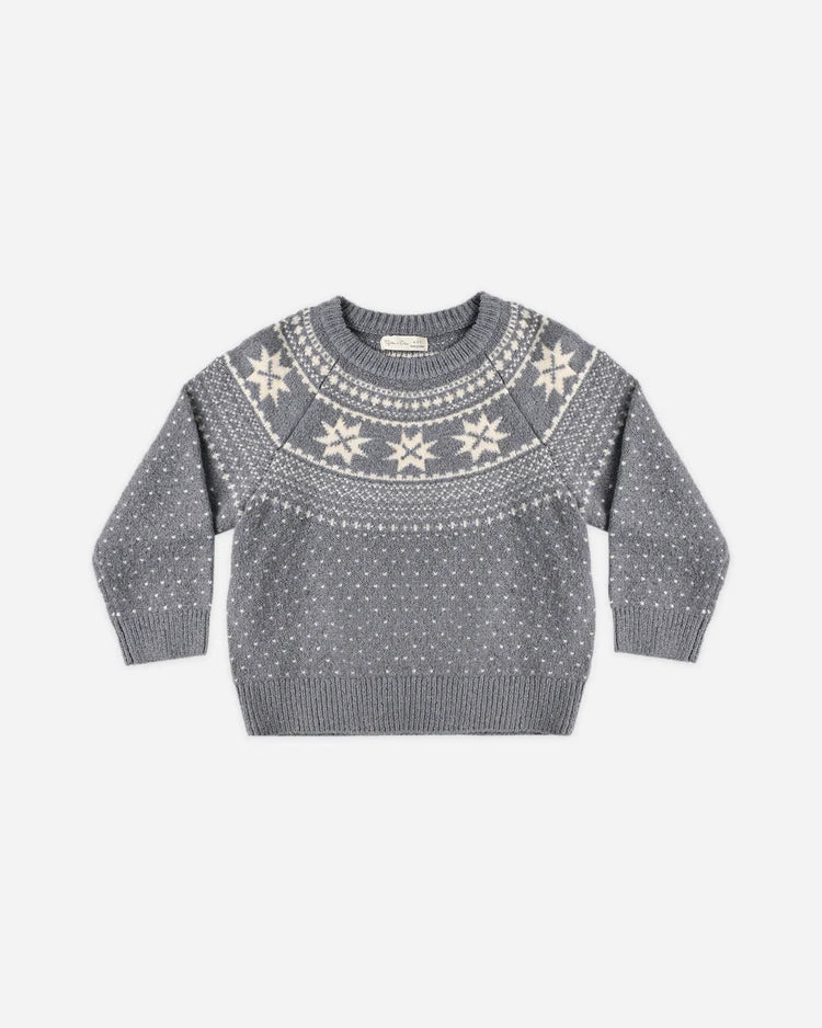 Fair Isle Sweater- Slate