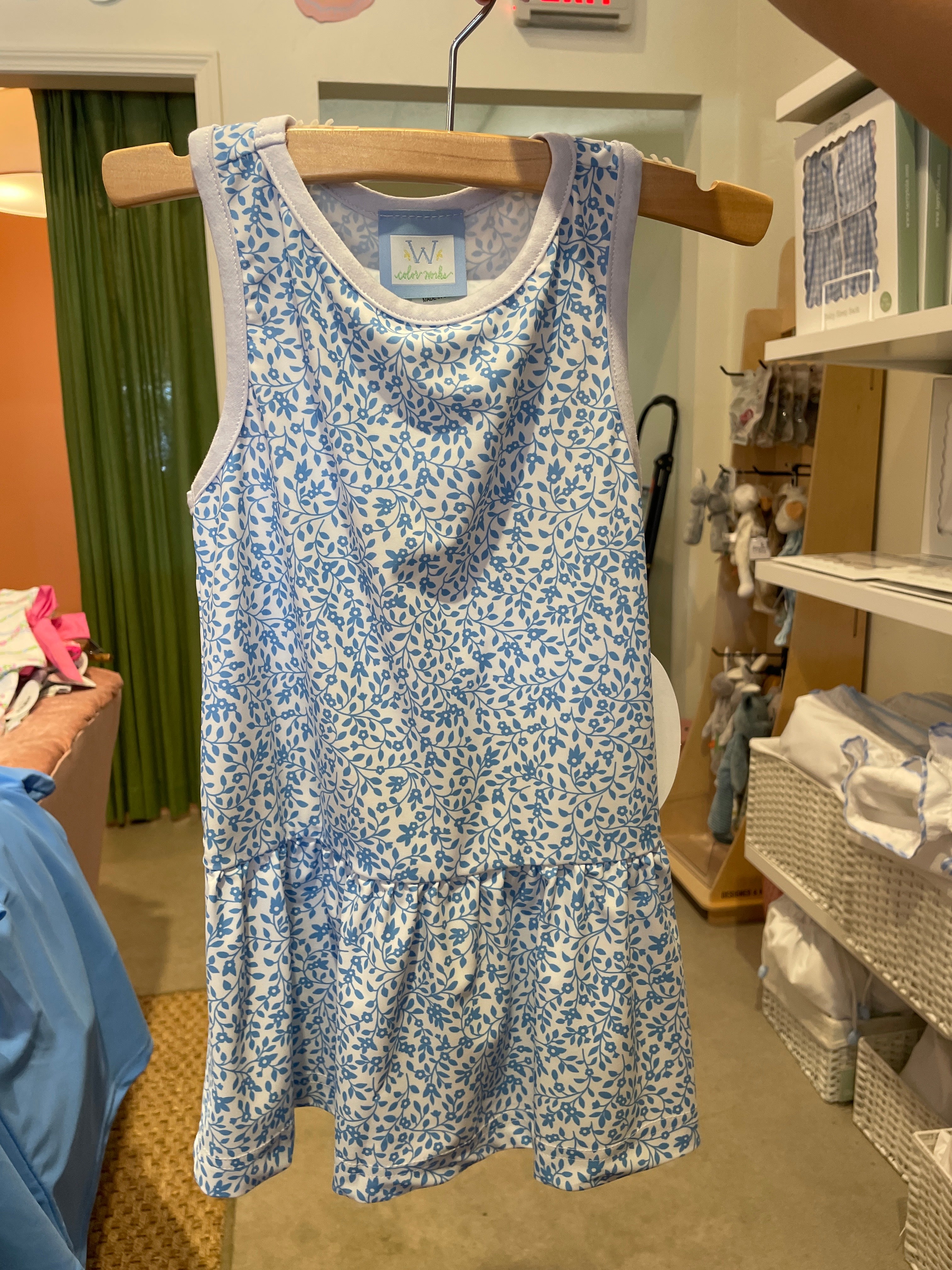 Tank Top Dress- Blue Floral