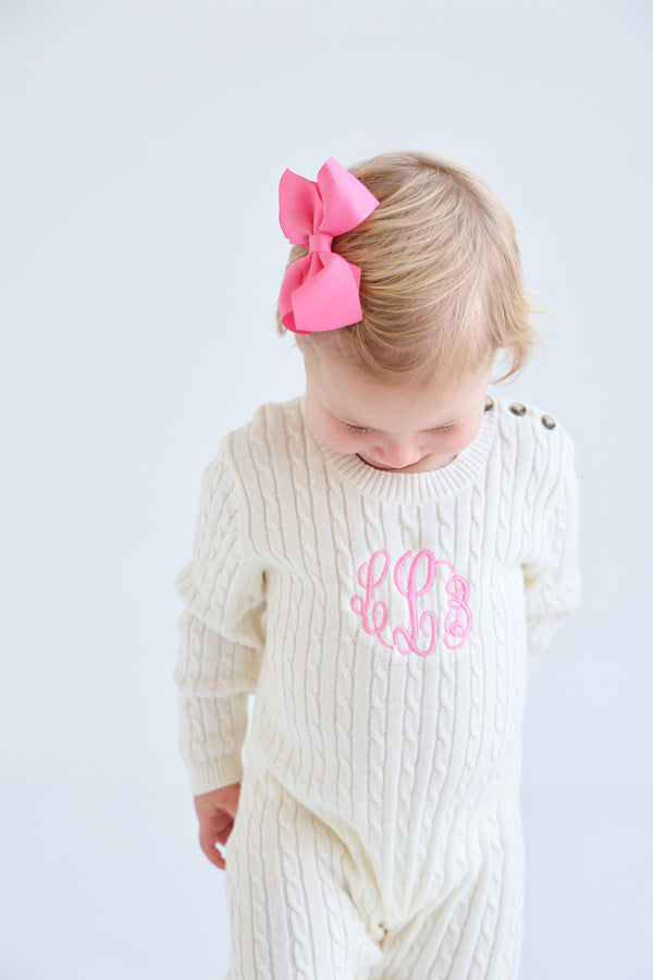 Pearson Playsuit (Cable Knit) - Palmetto Pearl