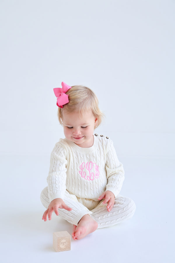 Pearson Playsuit (Cable Knit) - Palmetto Pearl