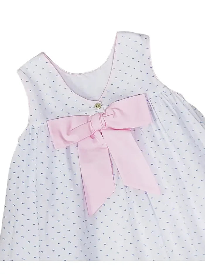 Sweet Spring Blue Plumeti Girl's Smocked Float Dress