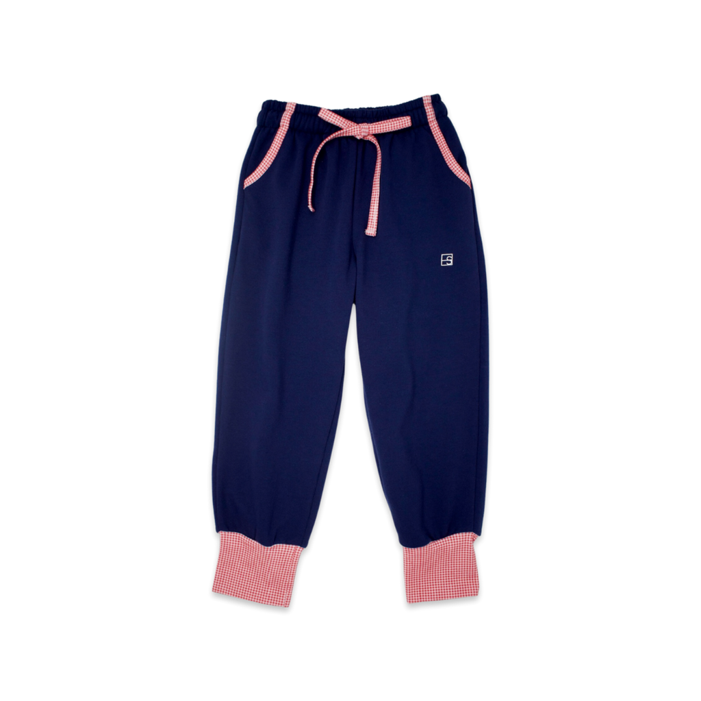 River Jogger Set - Navy / Red Minigingham