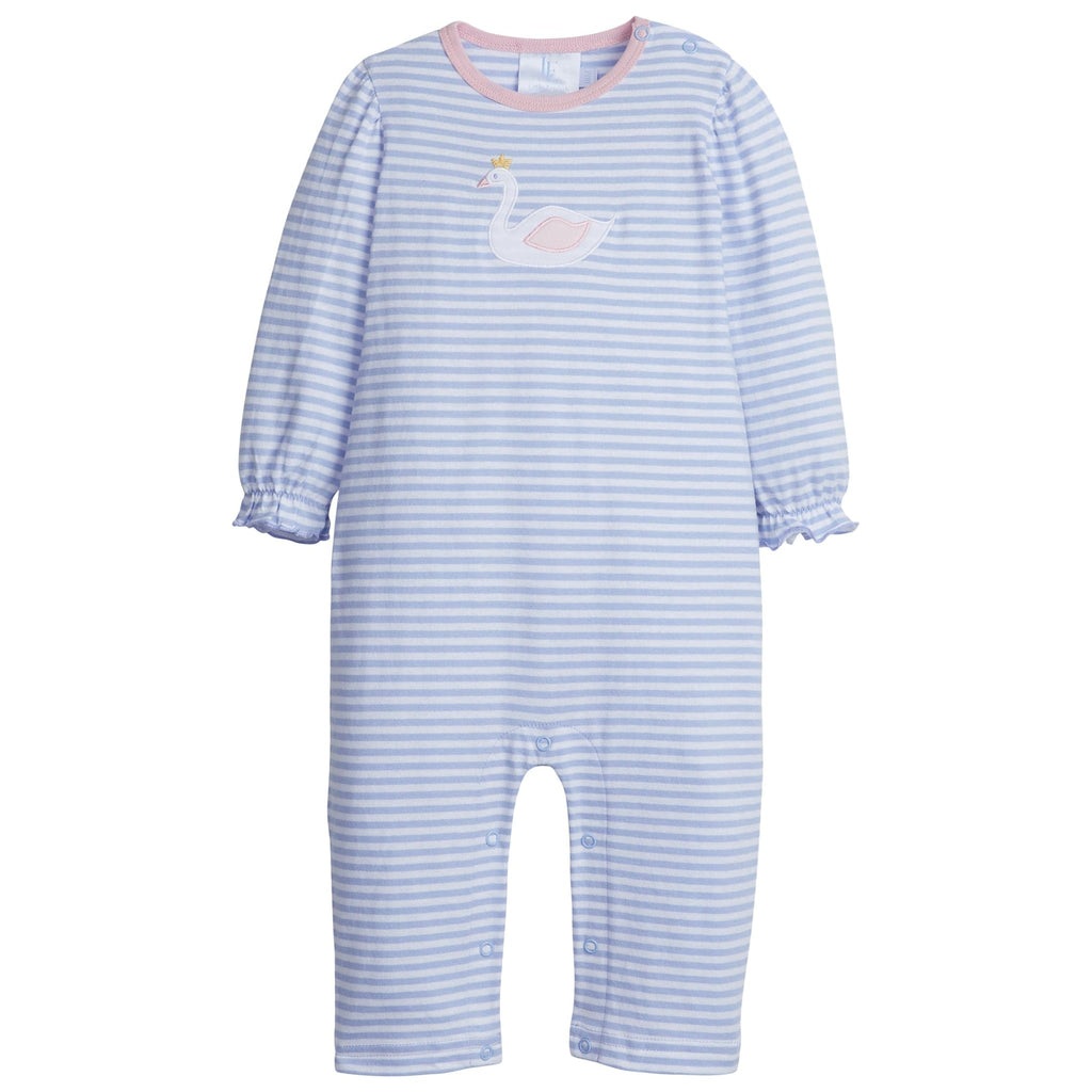Swan Applique Ruffled Romper