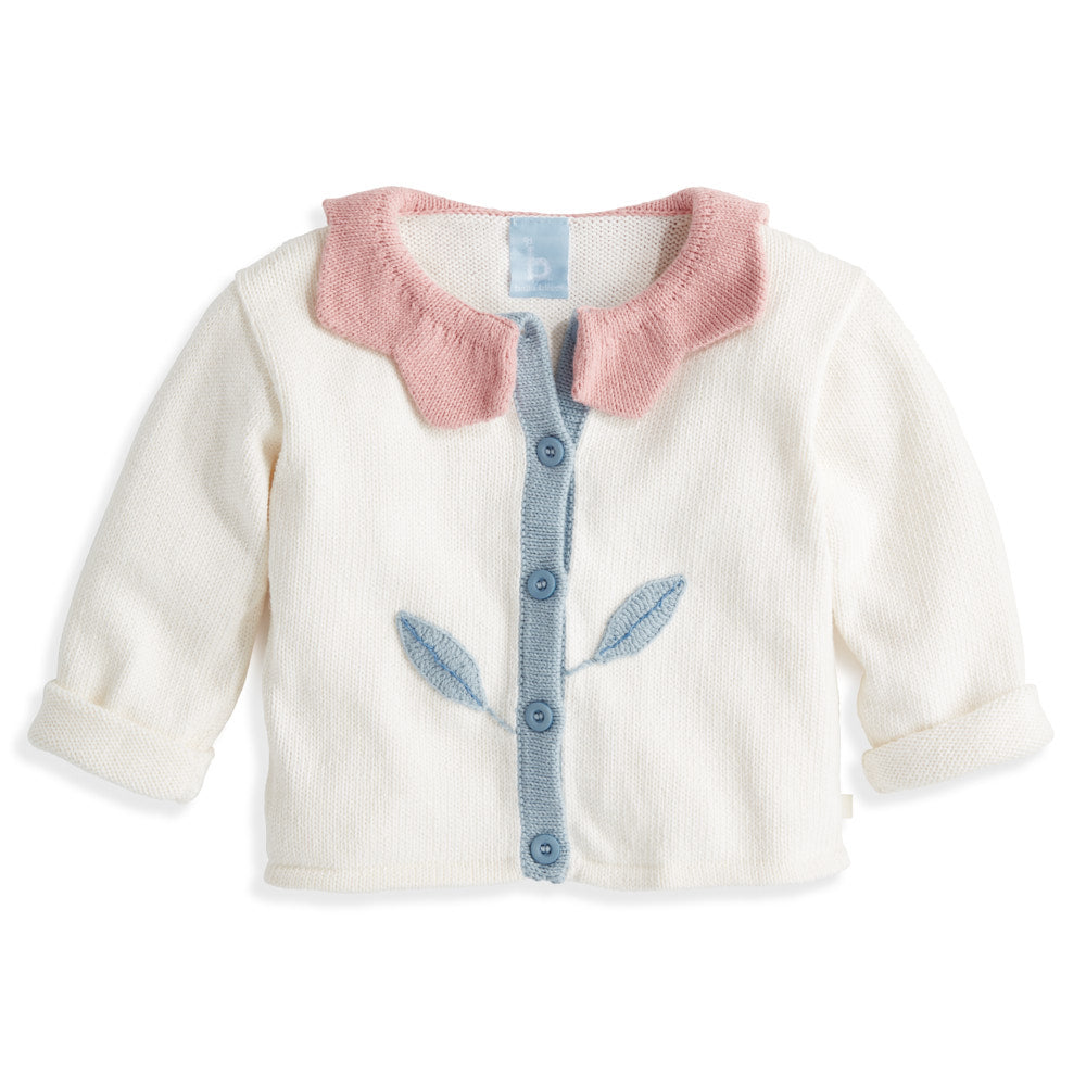 Posy Cardigan - Ivory with Pink