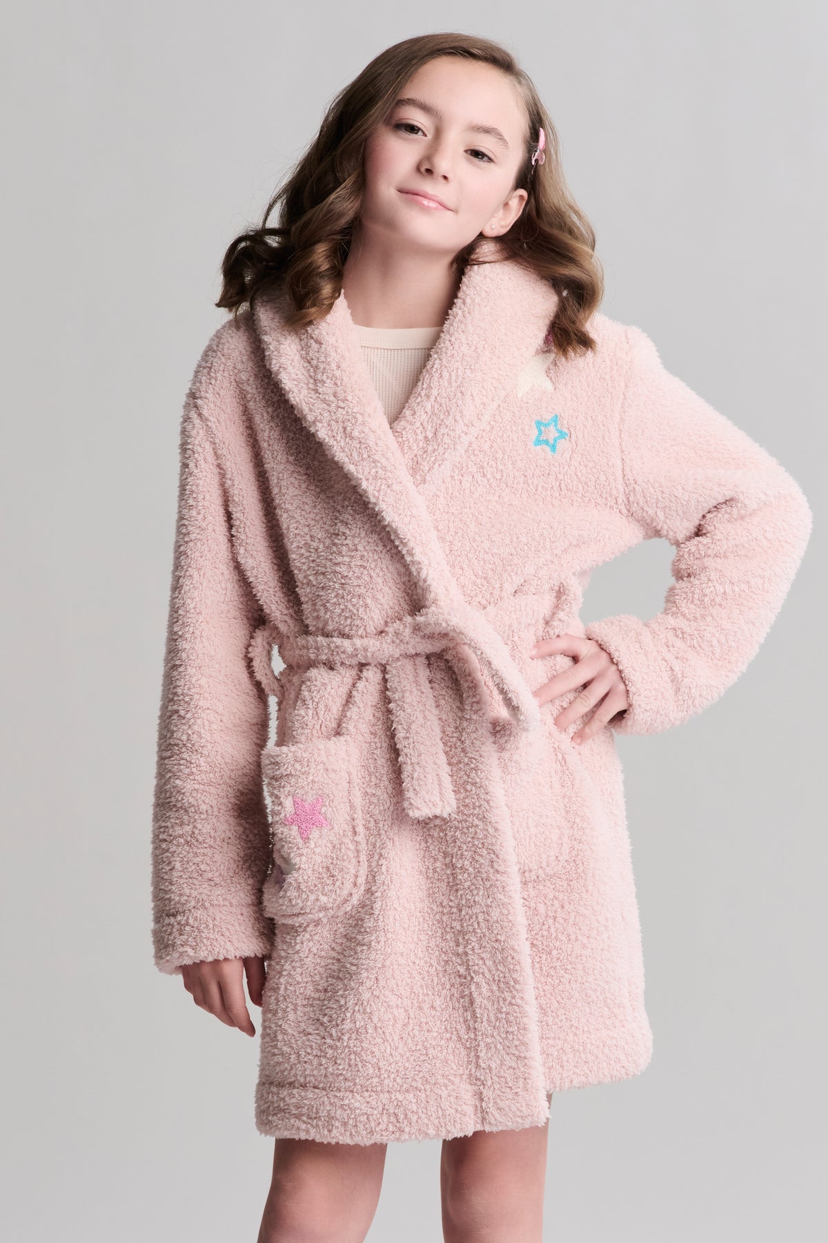 Brushed CozyChic® Youth Embroidered Star Robe