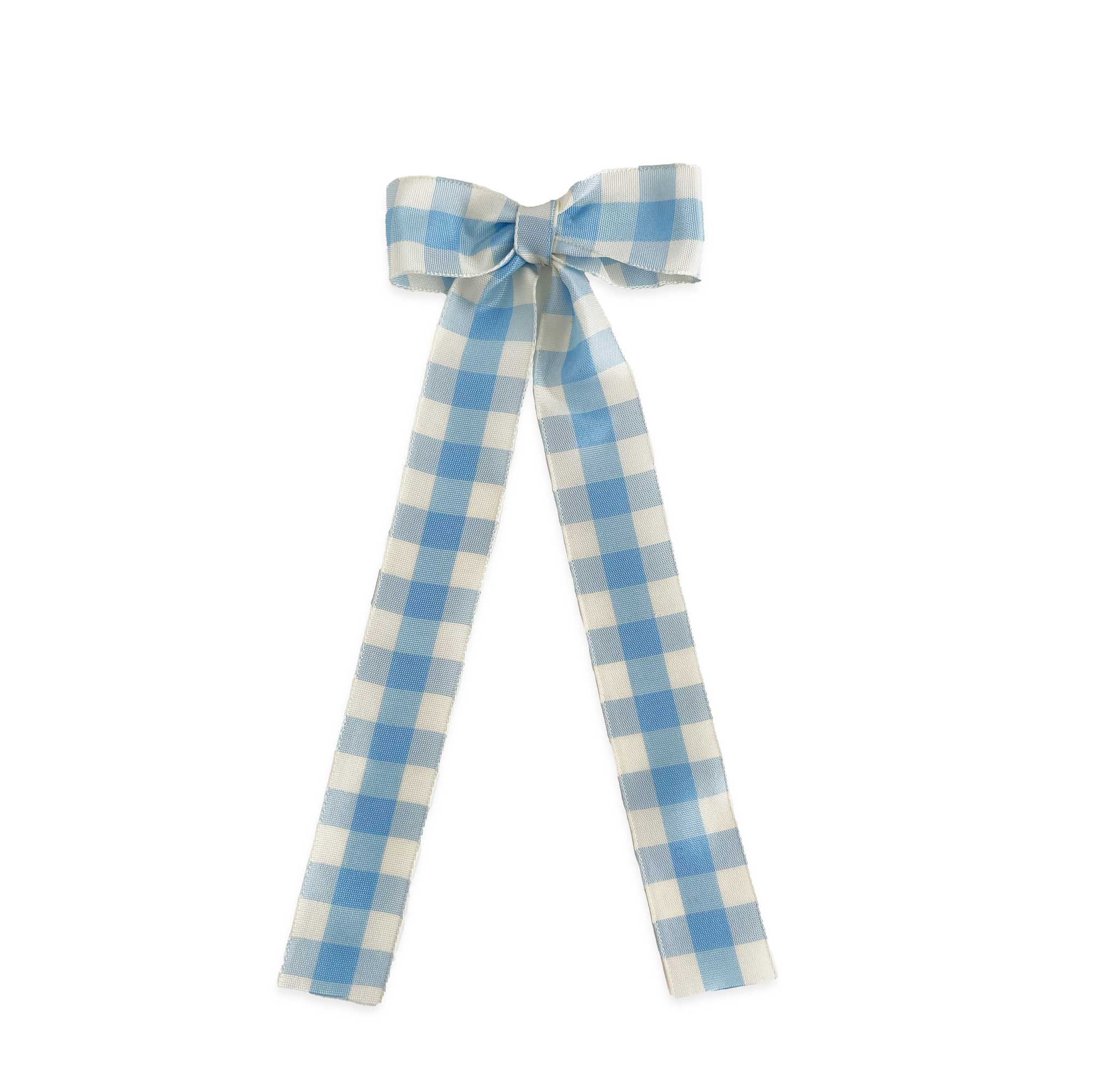 Long Tail Gingham Taffeta Bow