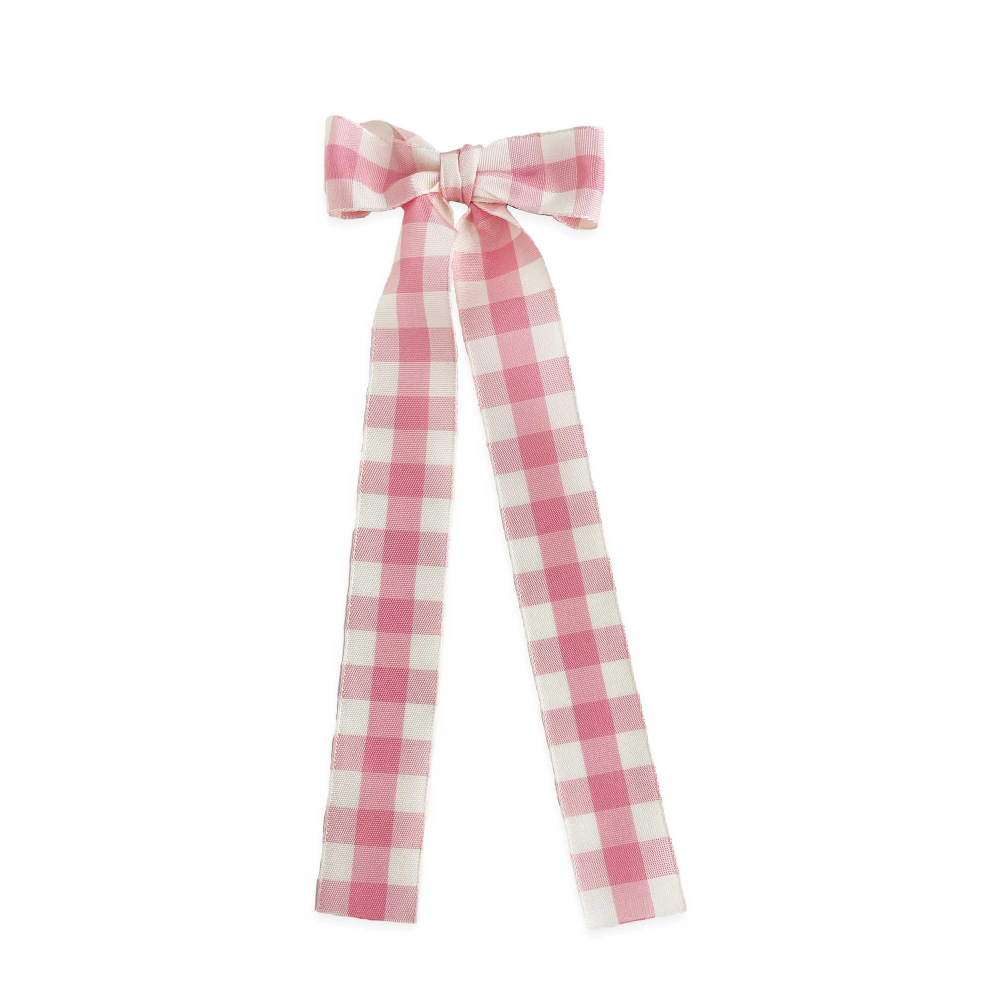 Long Tail Gingham Taffeta Bow