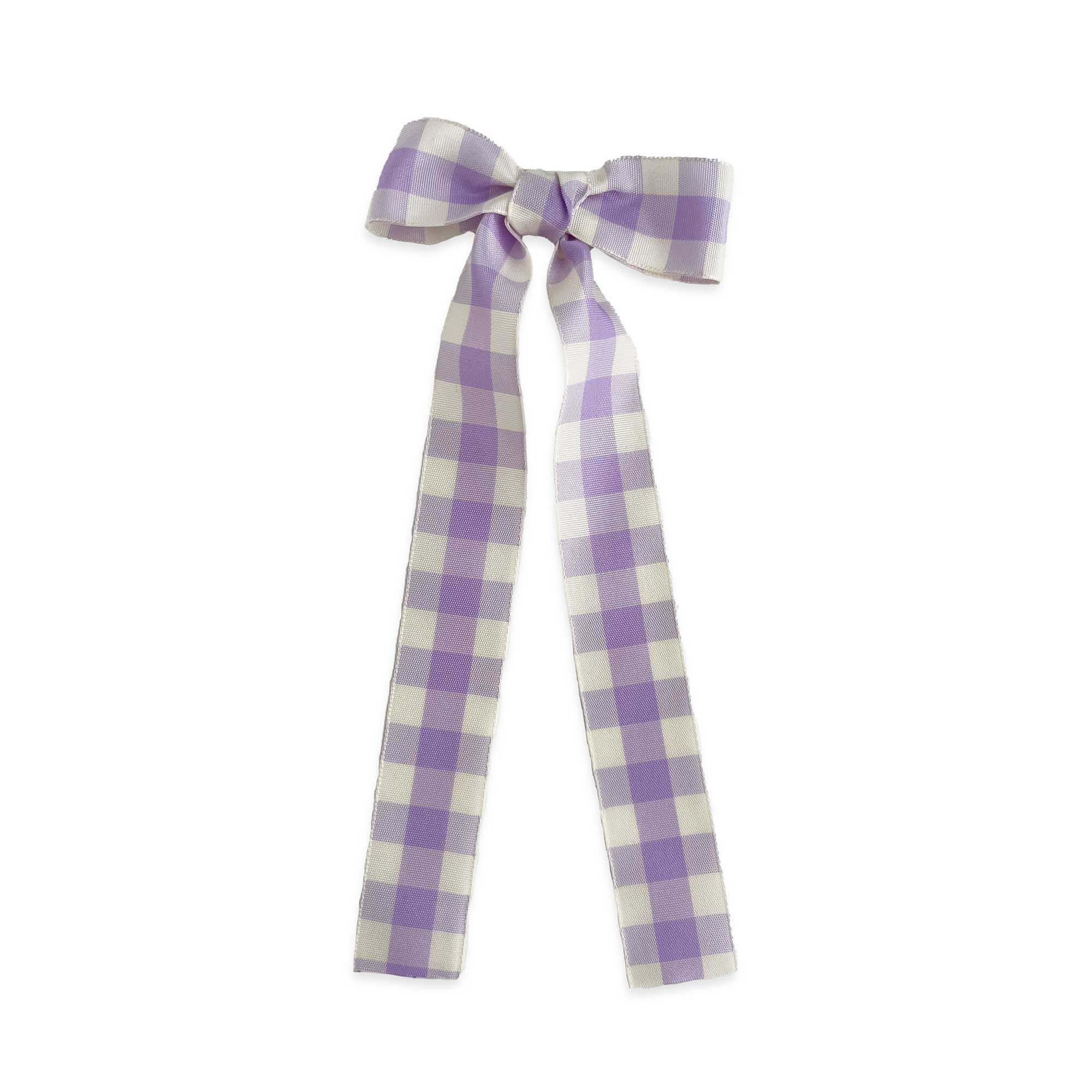 Long Tail Gingham Taffeta Bow