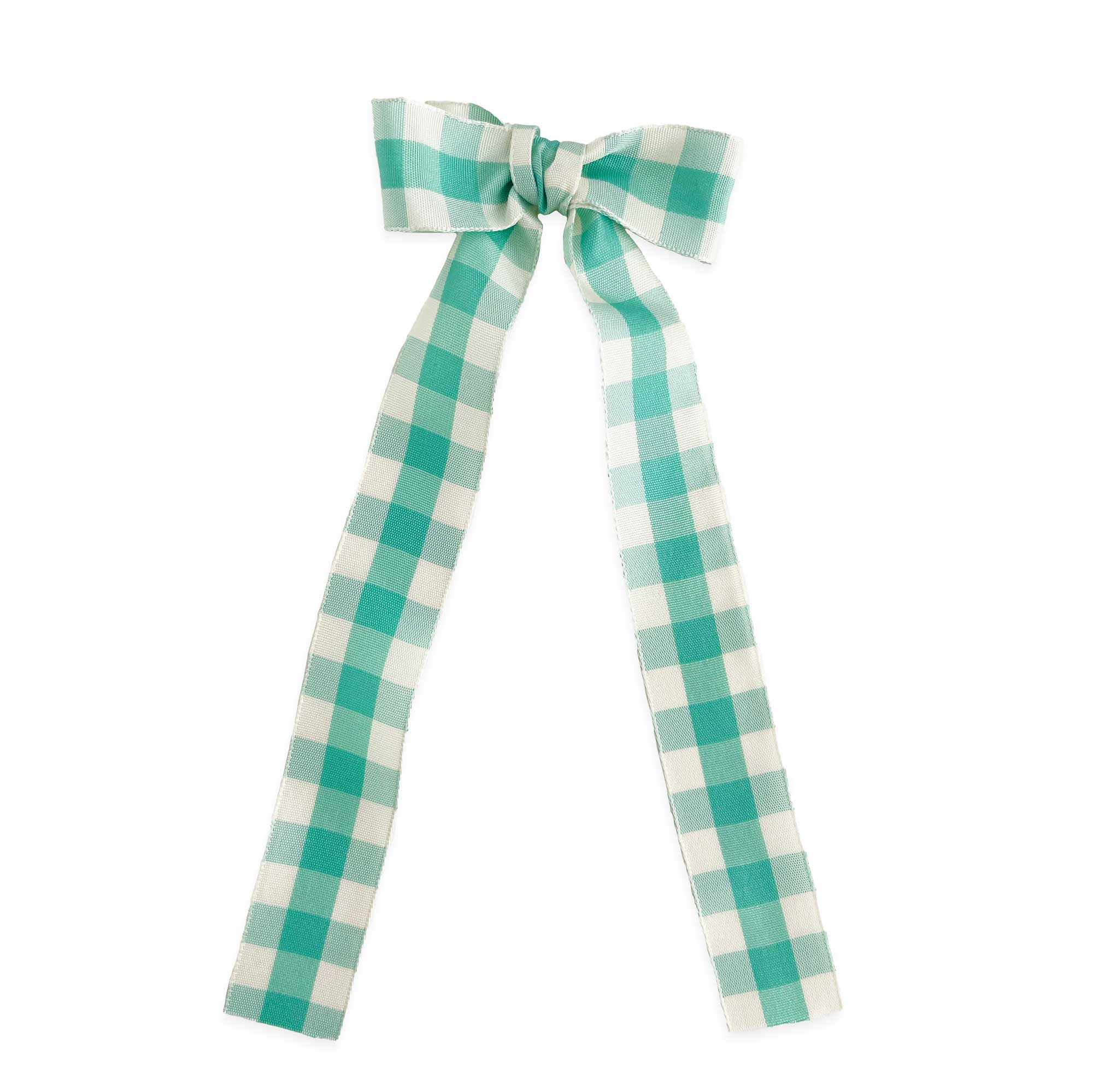 Long Tail Gingham Taffeta Bow