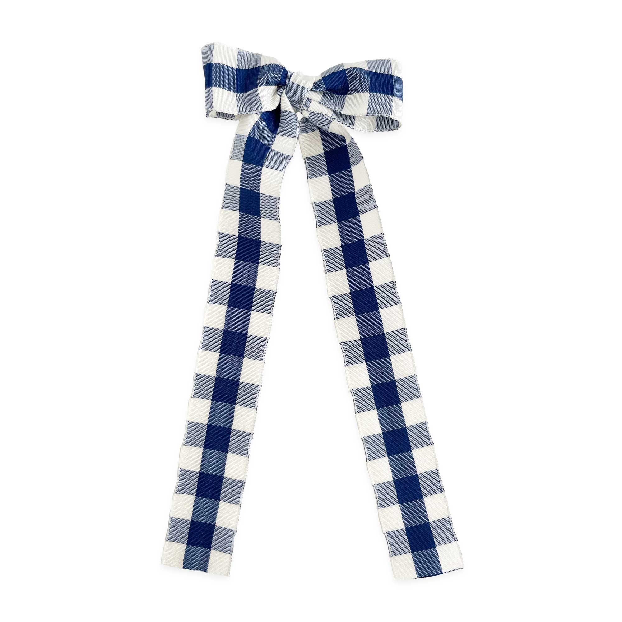 Long Tail Gingham Taffeta Bow