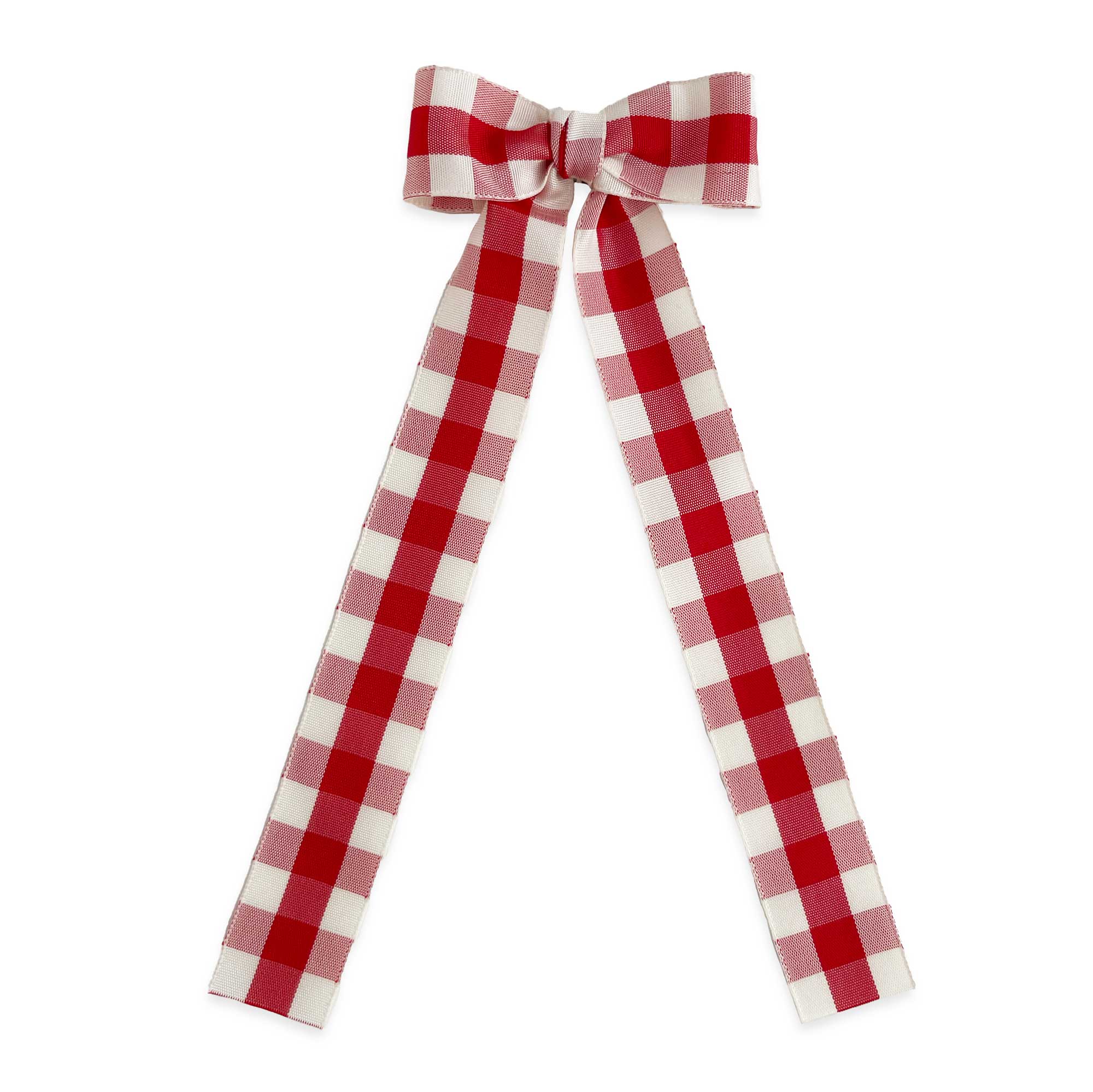 Long Tail Gingham Taffeta Bow