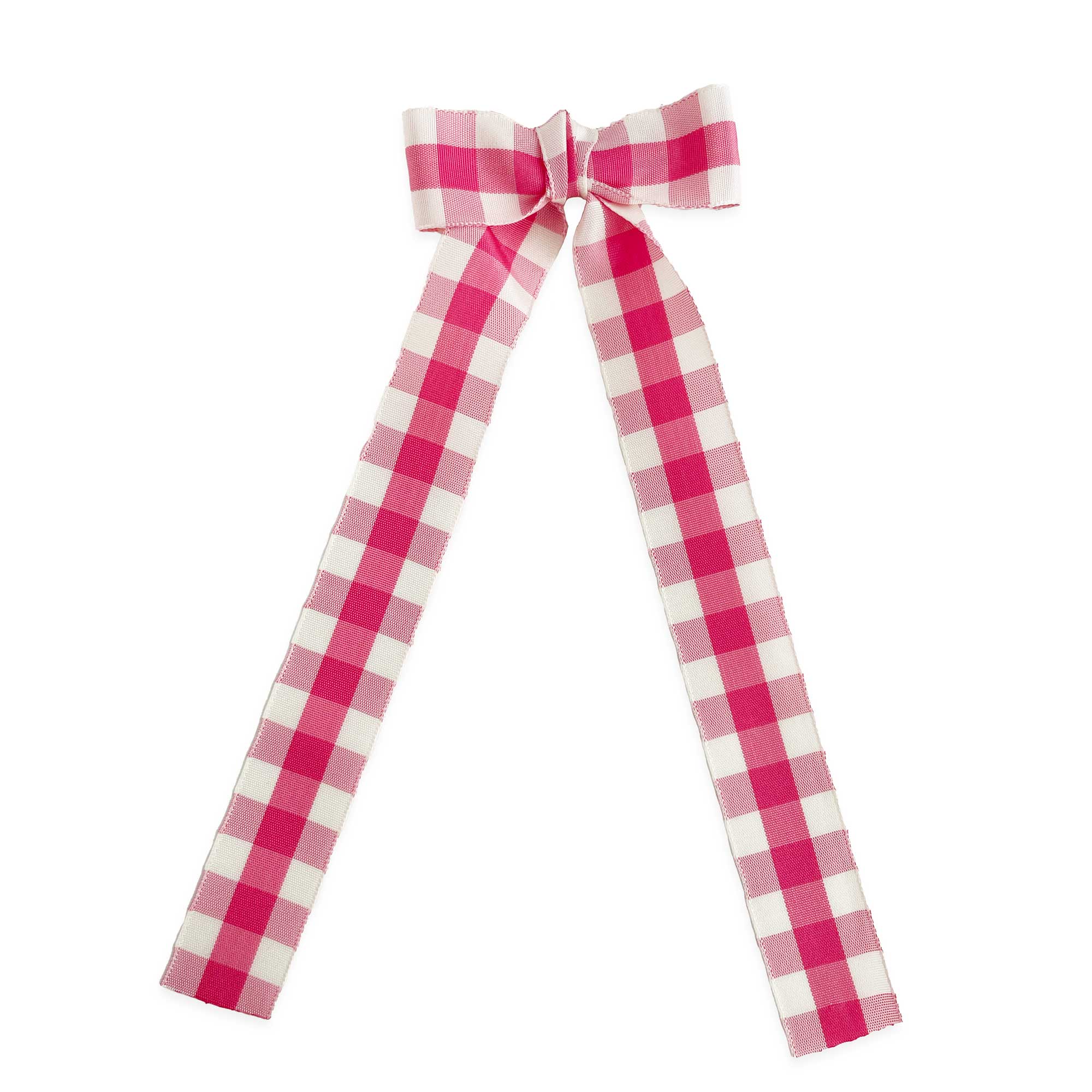 Long Tail Gingham Taffeta Bow