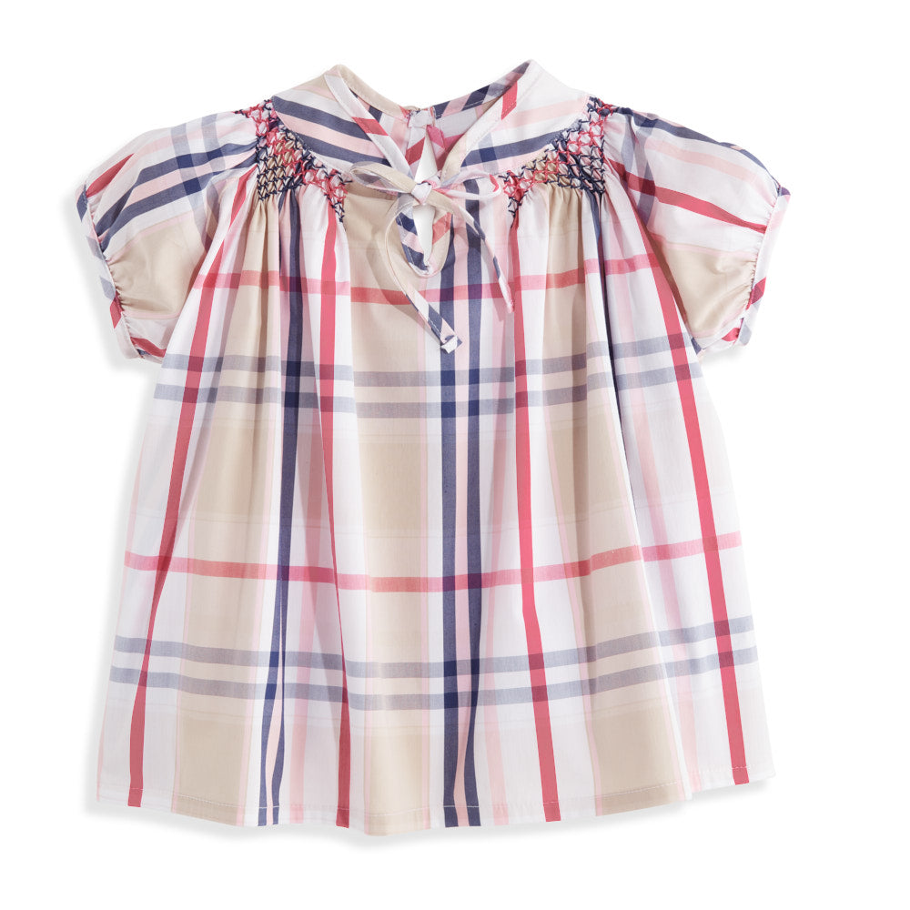 Smocked Angel Blouse - Bouden Plaid
