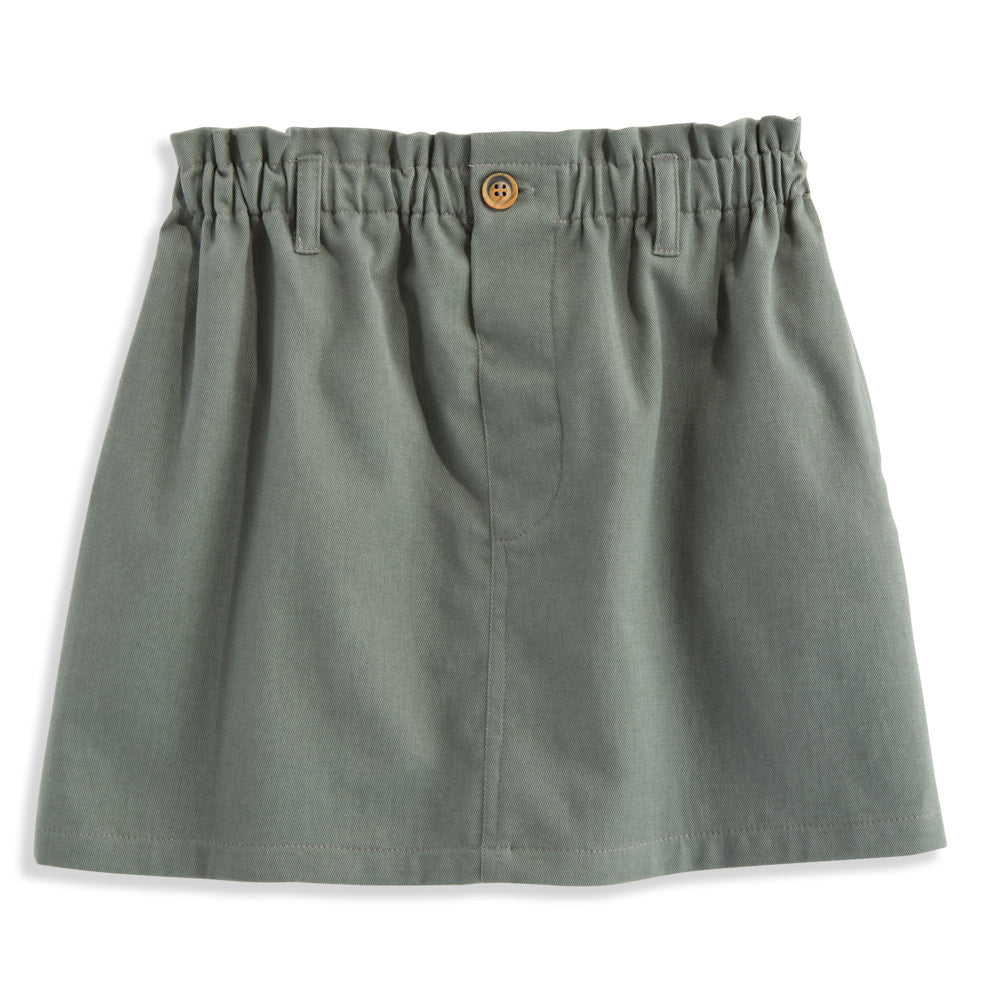 Leaf Green Twill Paperbag Skirt