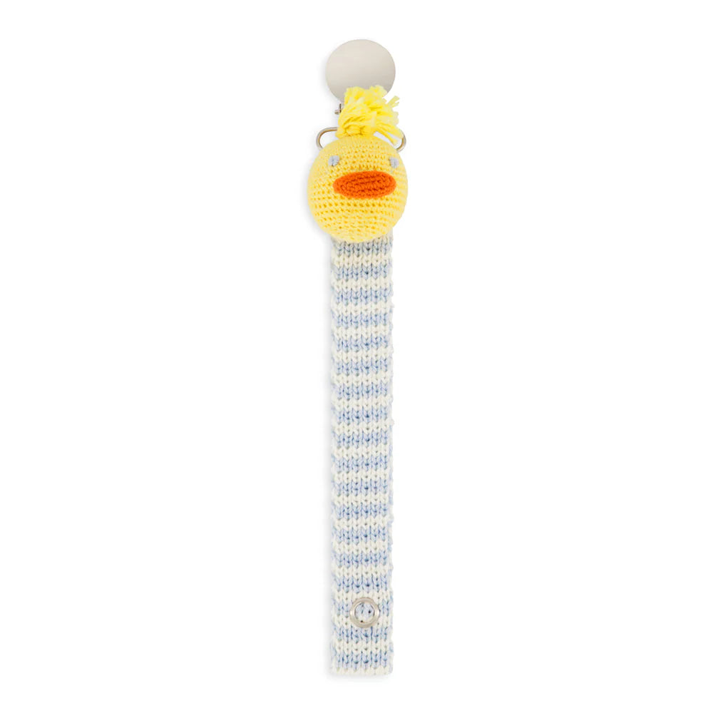 Crochet Pacifier Clip- Sky Blue Chick – Swaddle OKC