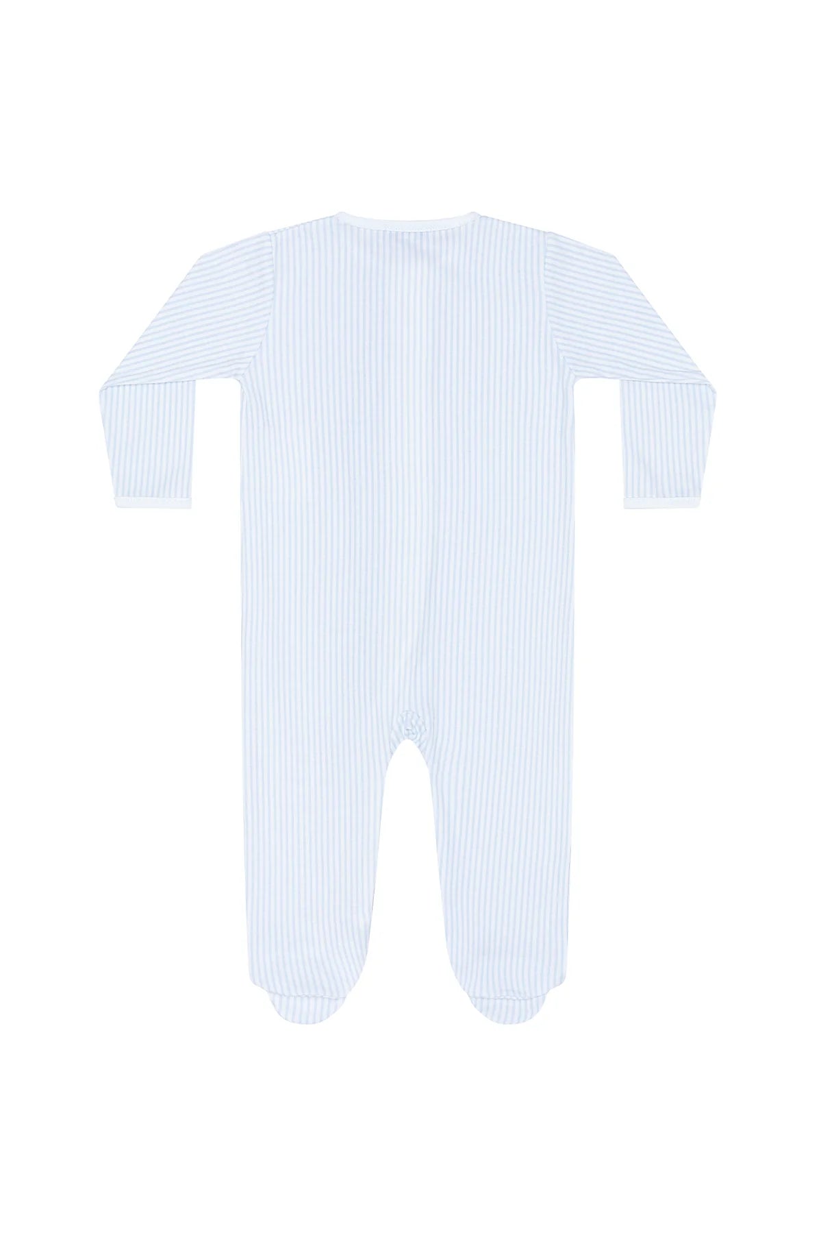 Blue Classic Stripes Zipper Footie