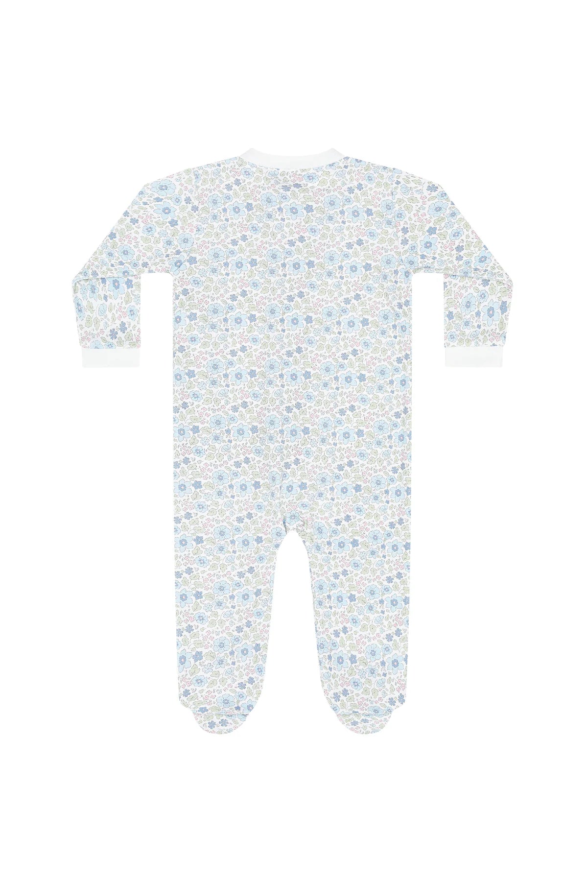 Blue Meadow Zipper Footie