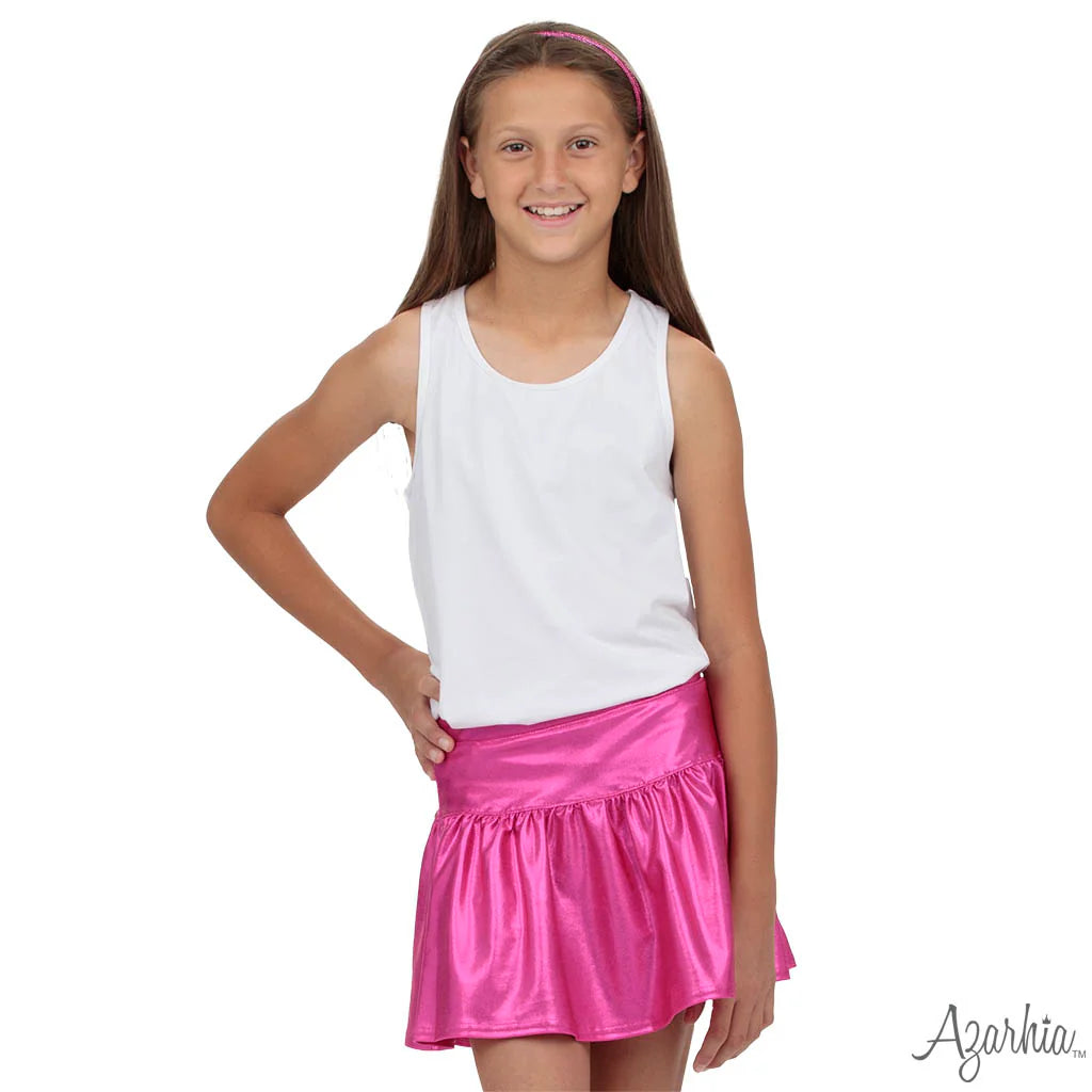 Gathered Skort- Hot Pink Shimmer