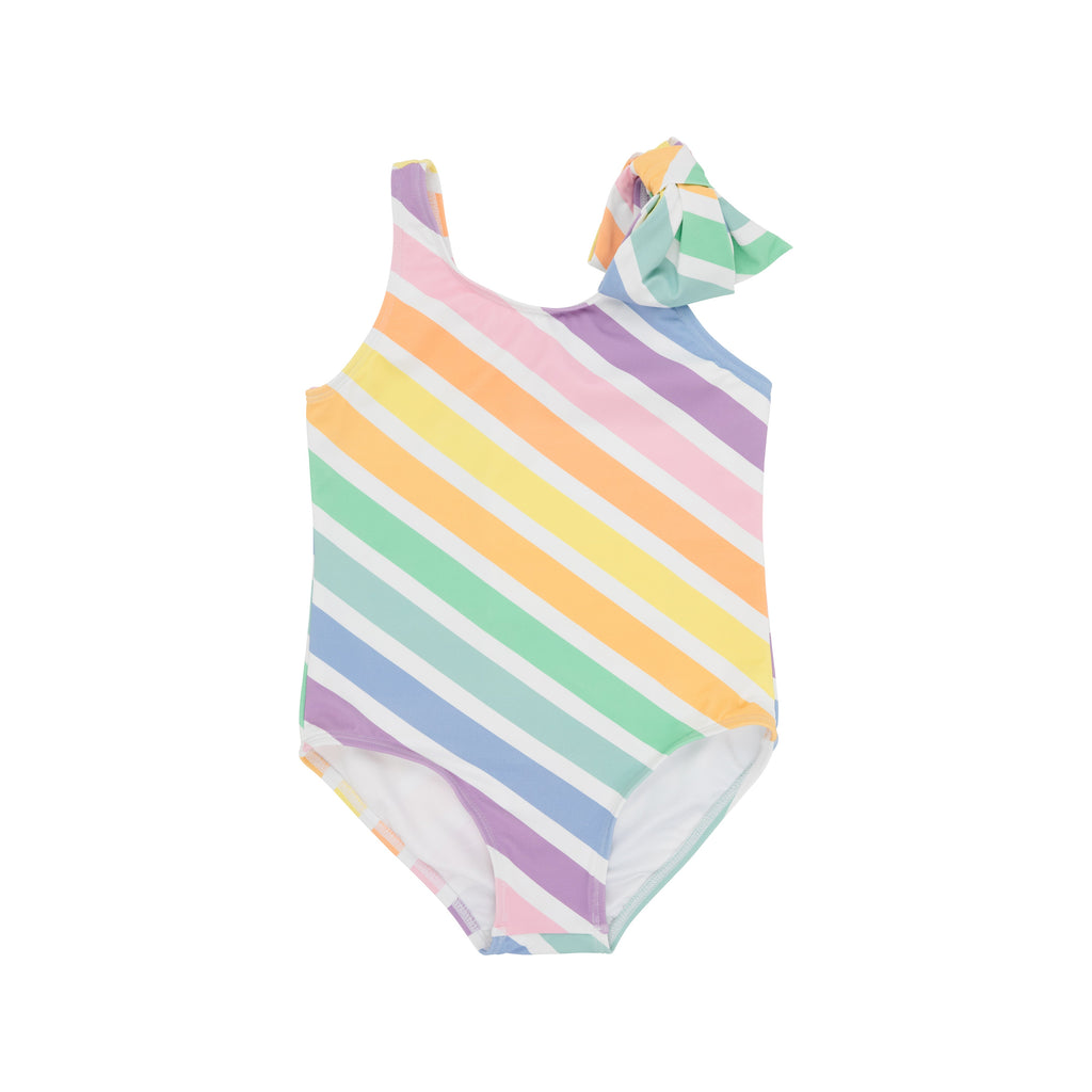 Brookhaven Bow Bathing Suit - Rainbow Rollerskate Stripe