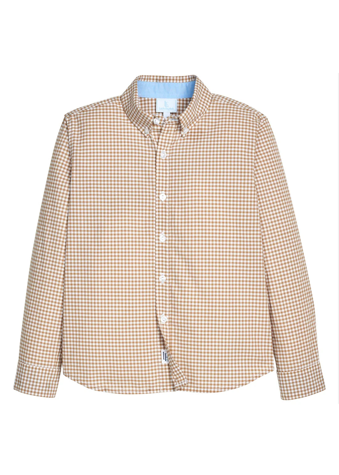 Button Down Shirt- Khaki Gingham