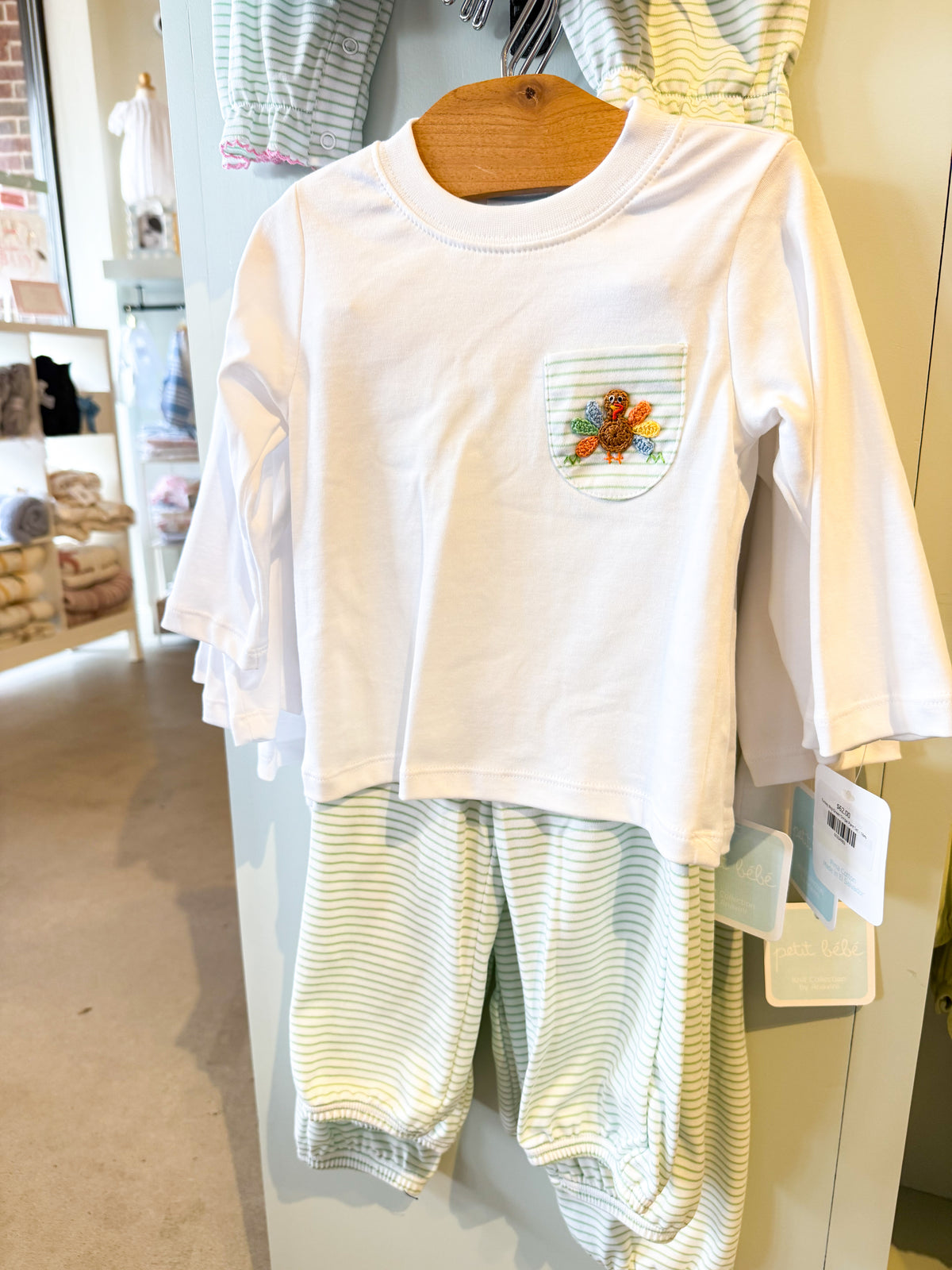 Turkey Boy Green Stripe Pant Set