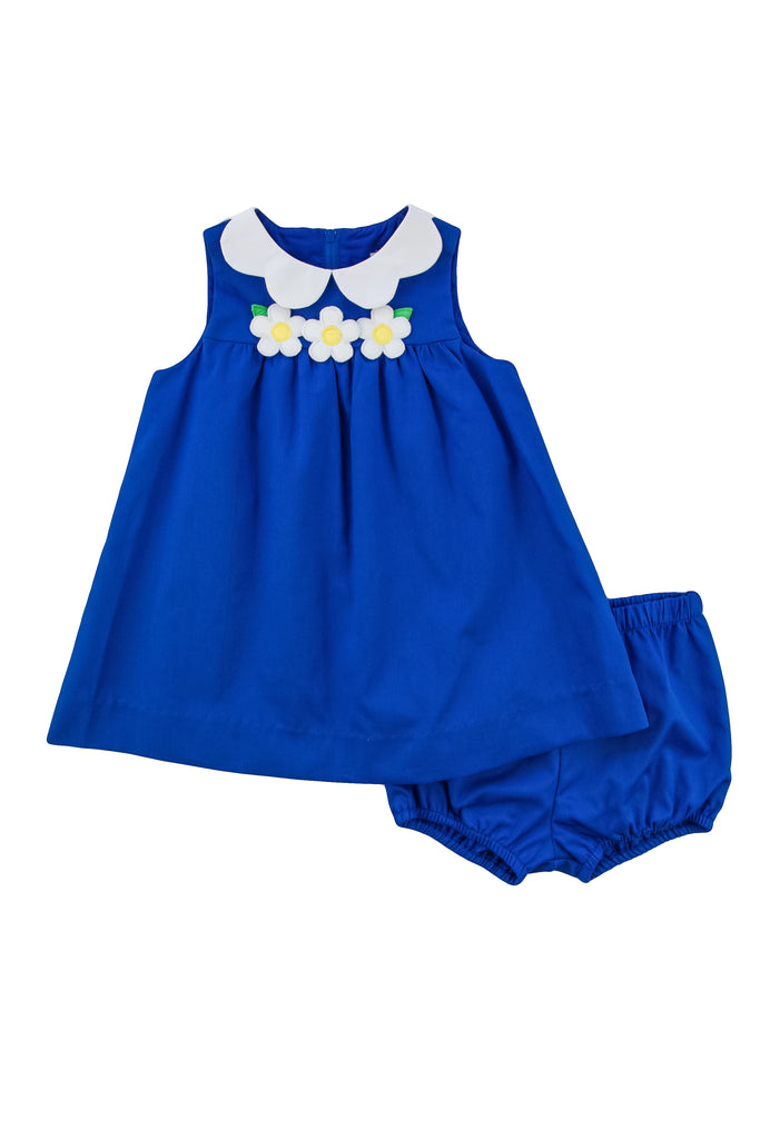 Finewale Pique Dress & Bloomer With Flowers