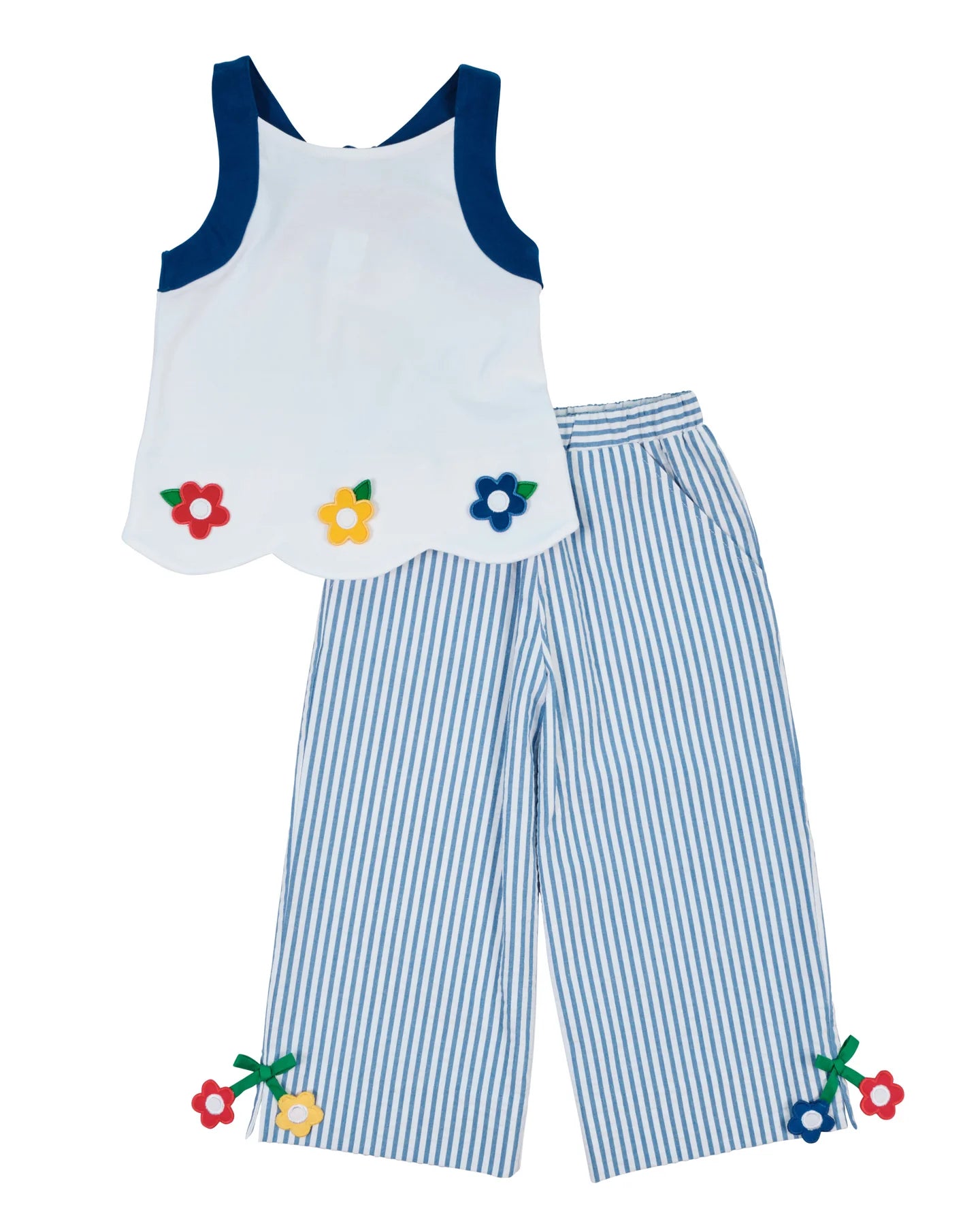 Seersucker Pants with Flowers