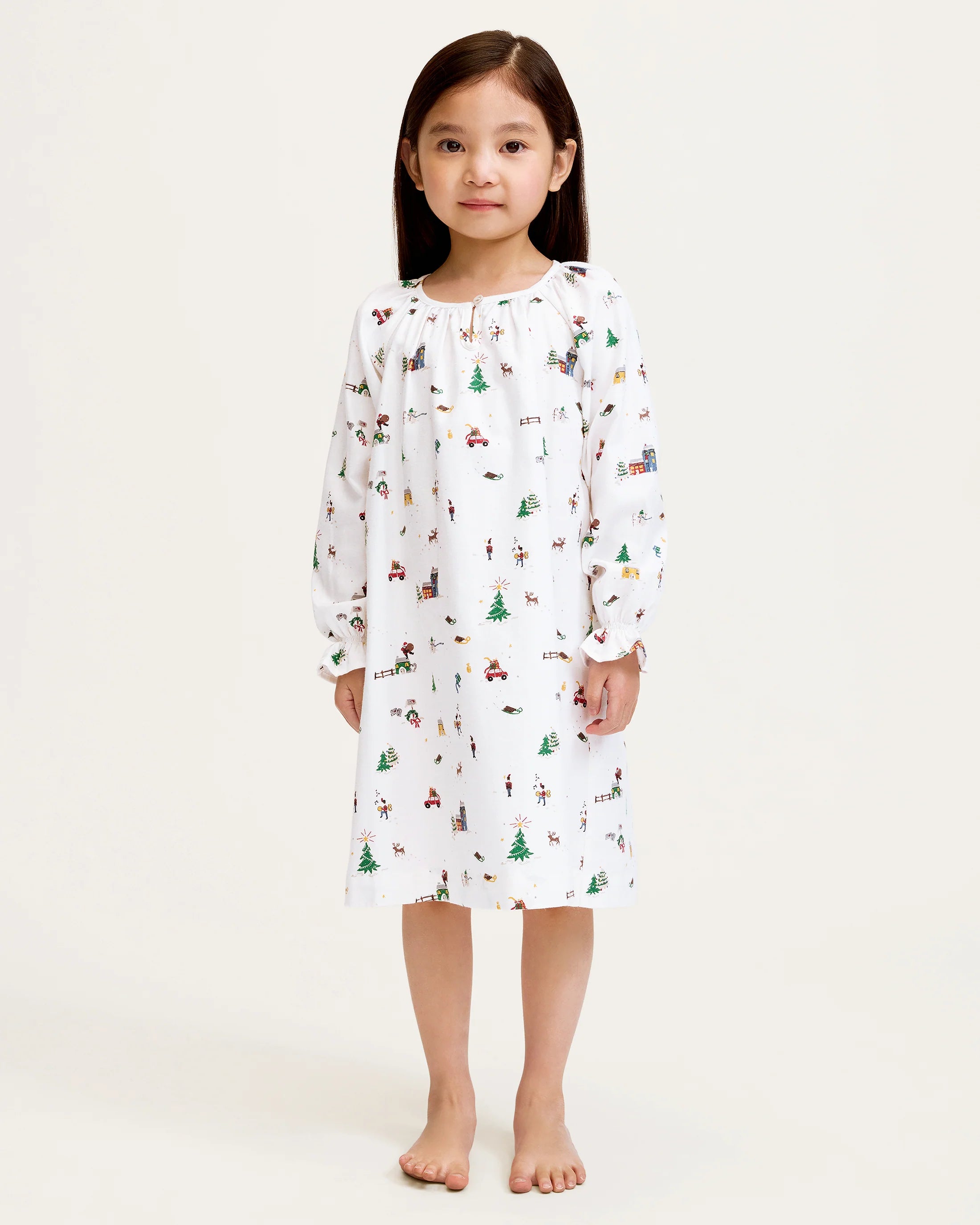Girl's Twill Delphine Nightgown in Holiday Town