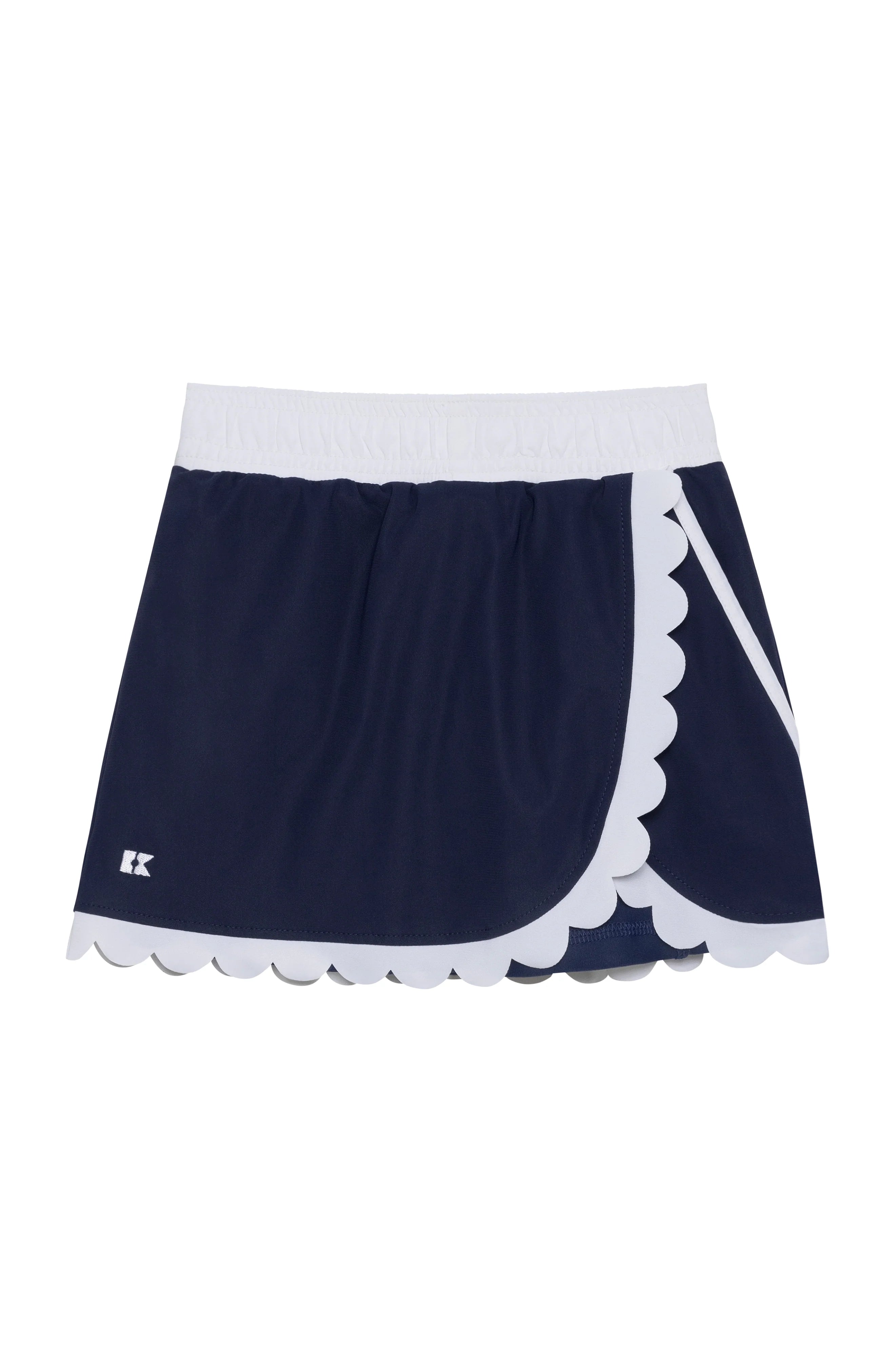 Navy Scalloped Court Skort