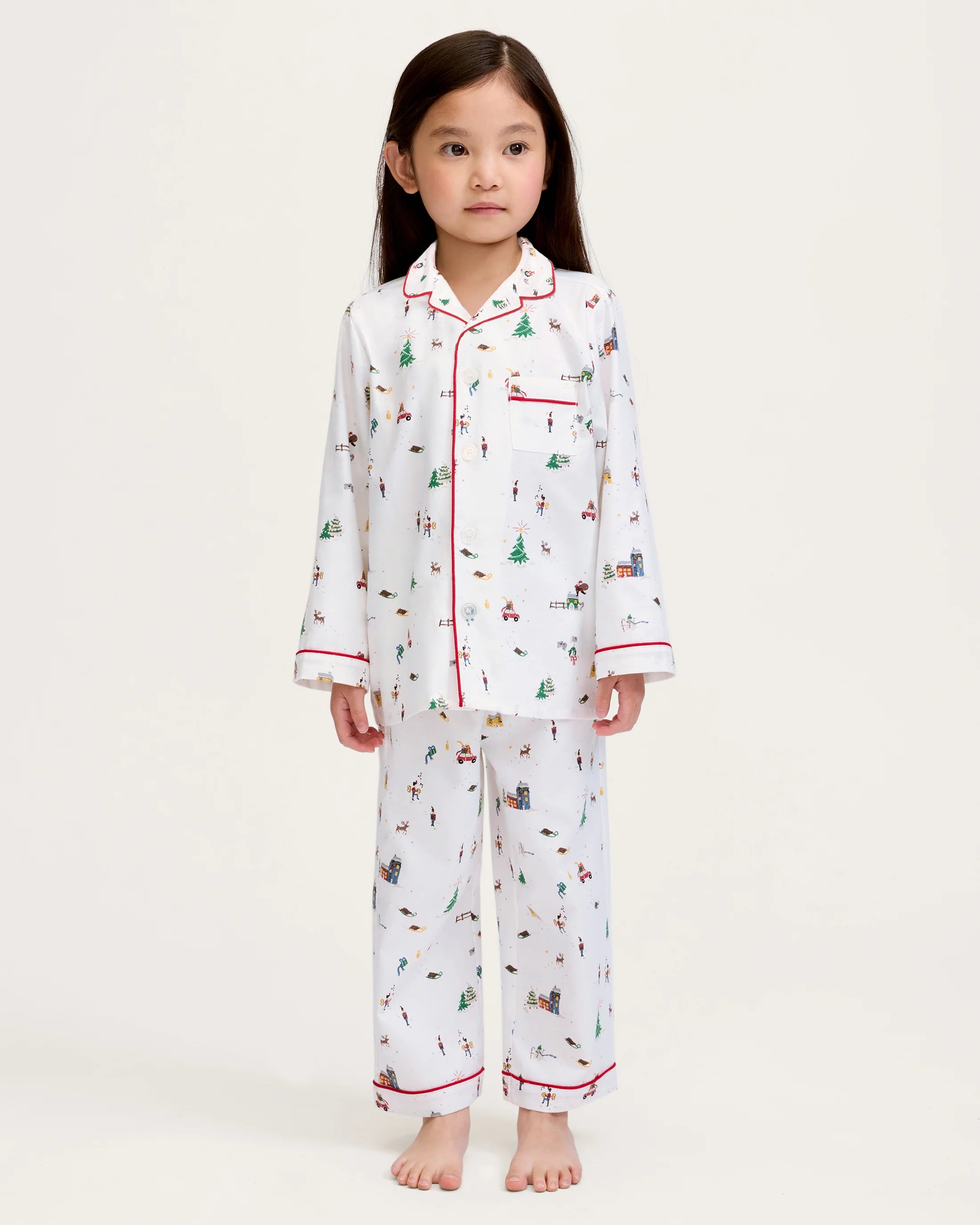 Twill Pajama Set in Holiday Town