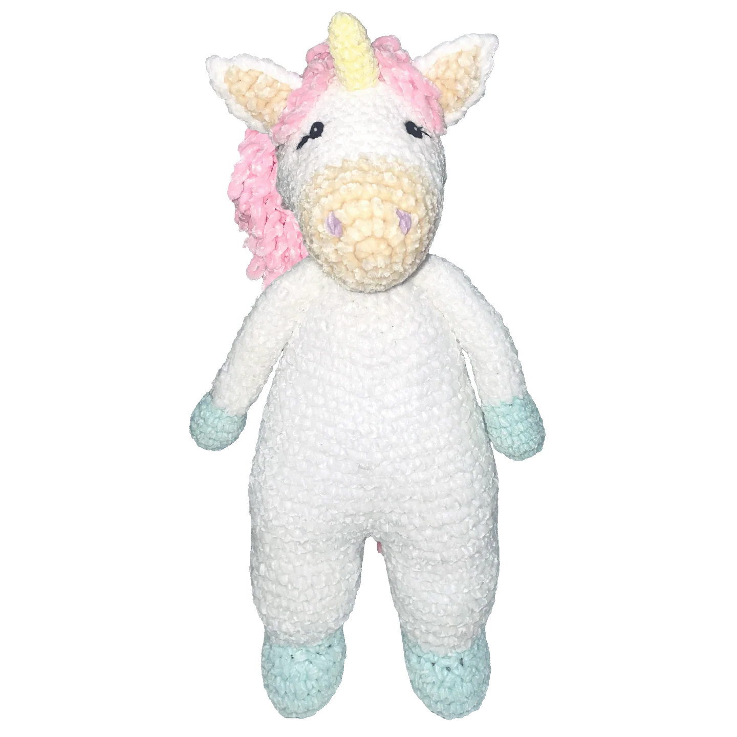 Taffy the Unicorn Chenille Crochet Doll