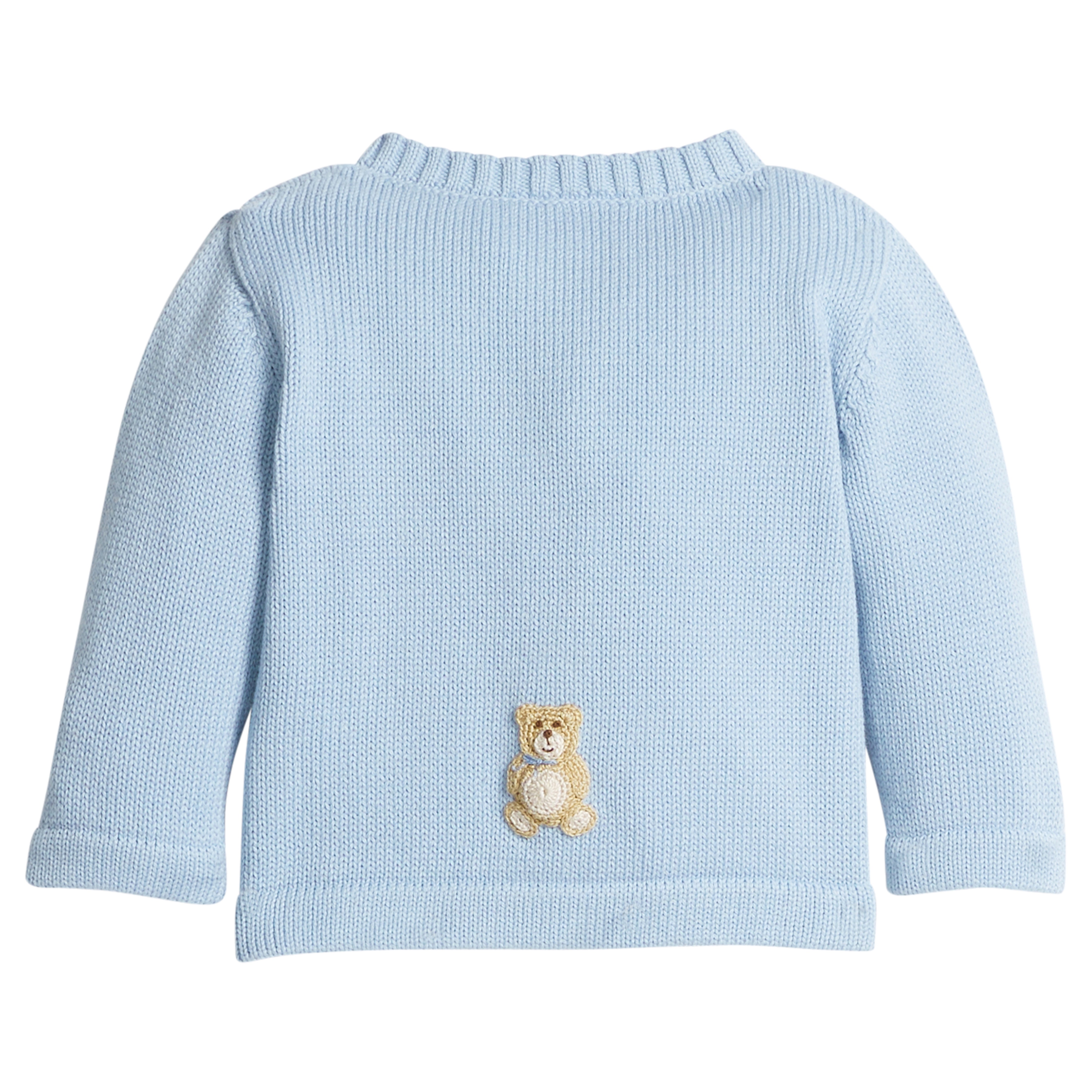 Crochet Cardigan- Blue Teddy Bear
