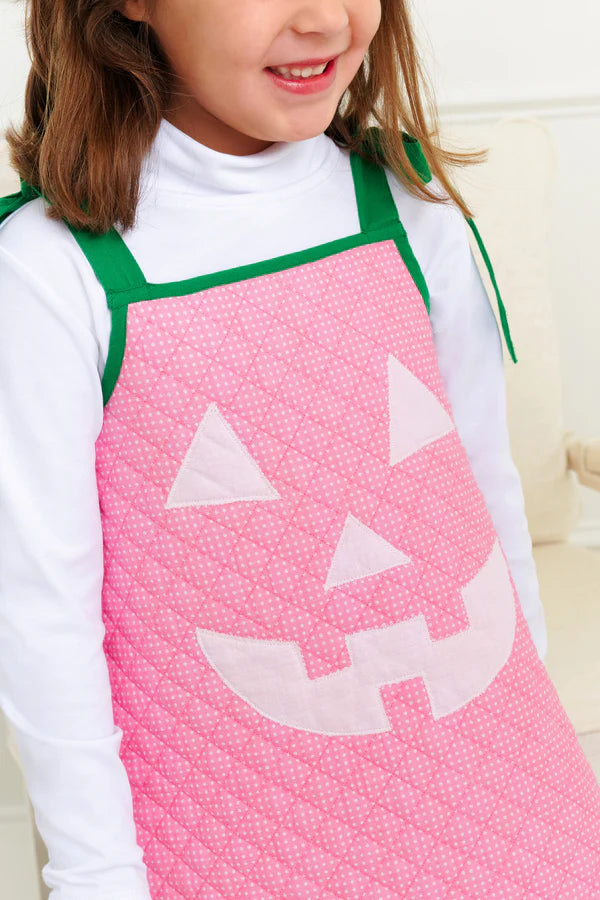 Happy Halloween Pink Pumpkin Costume (Child)- Hamptons Hot Pink Micro Dot