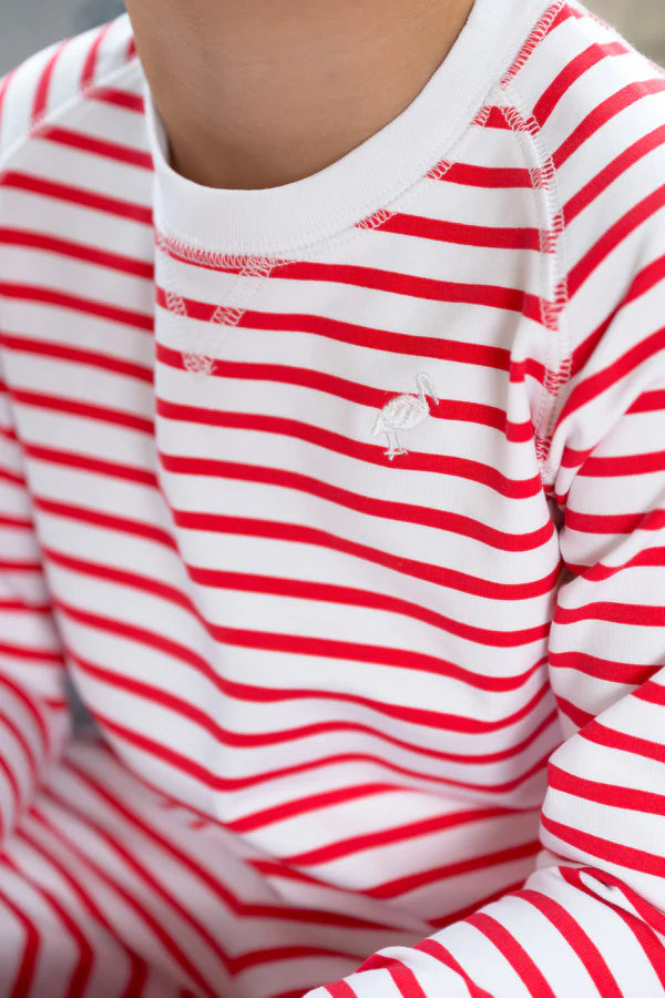 Cassidy Comfy Crewneck- Richmond Red Stripe