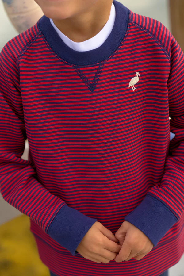 Cassidy Comfy Crewneck- Richmon Red/Nantucket Navy Stripe